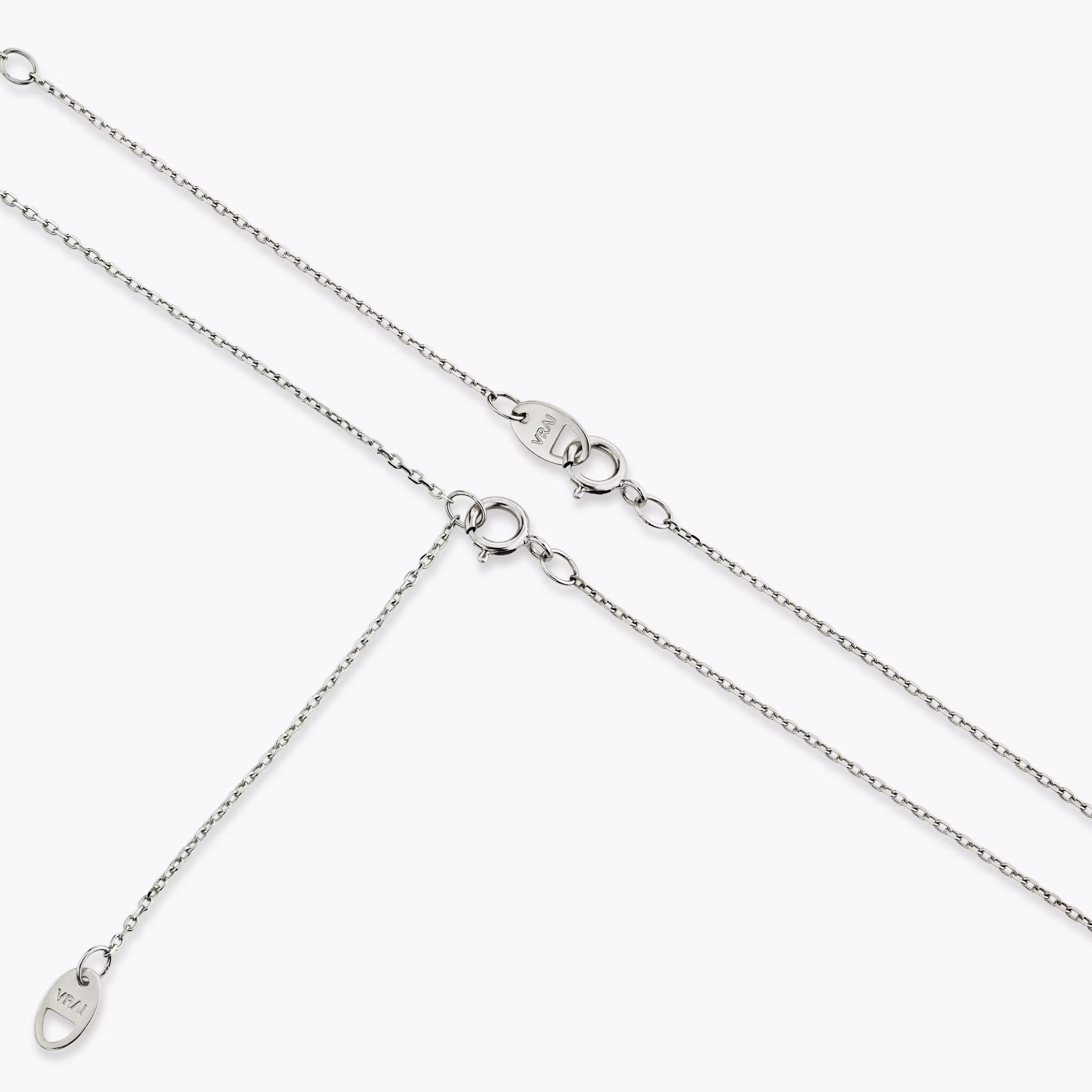 Knife-Edge Bezel Station Necklace | Marquise | 14k | White Gold | chainLength: 16-18