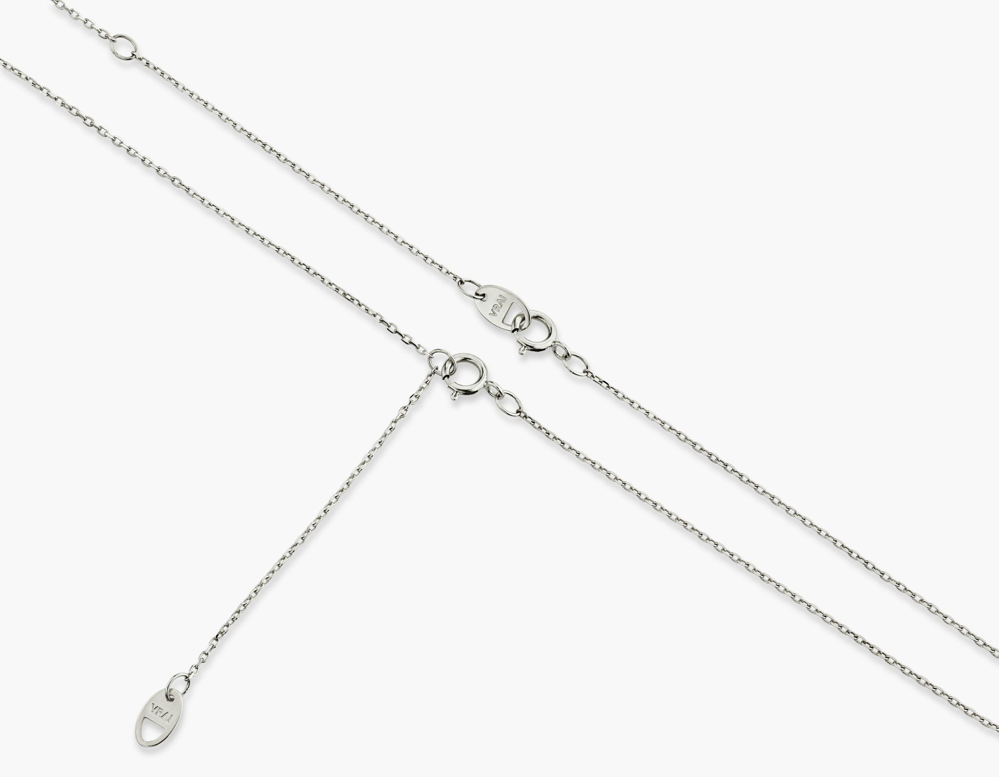 Knife-Edge Bezel Station Necklace | Marquise | 14k | White Gold | chainLength: 16-18