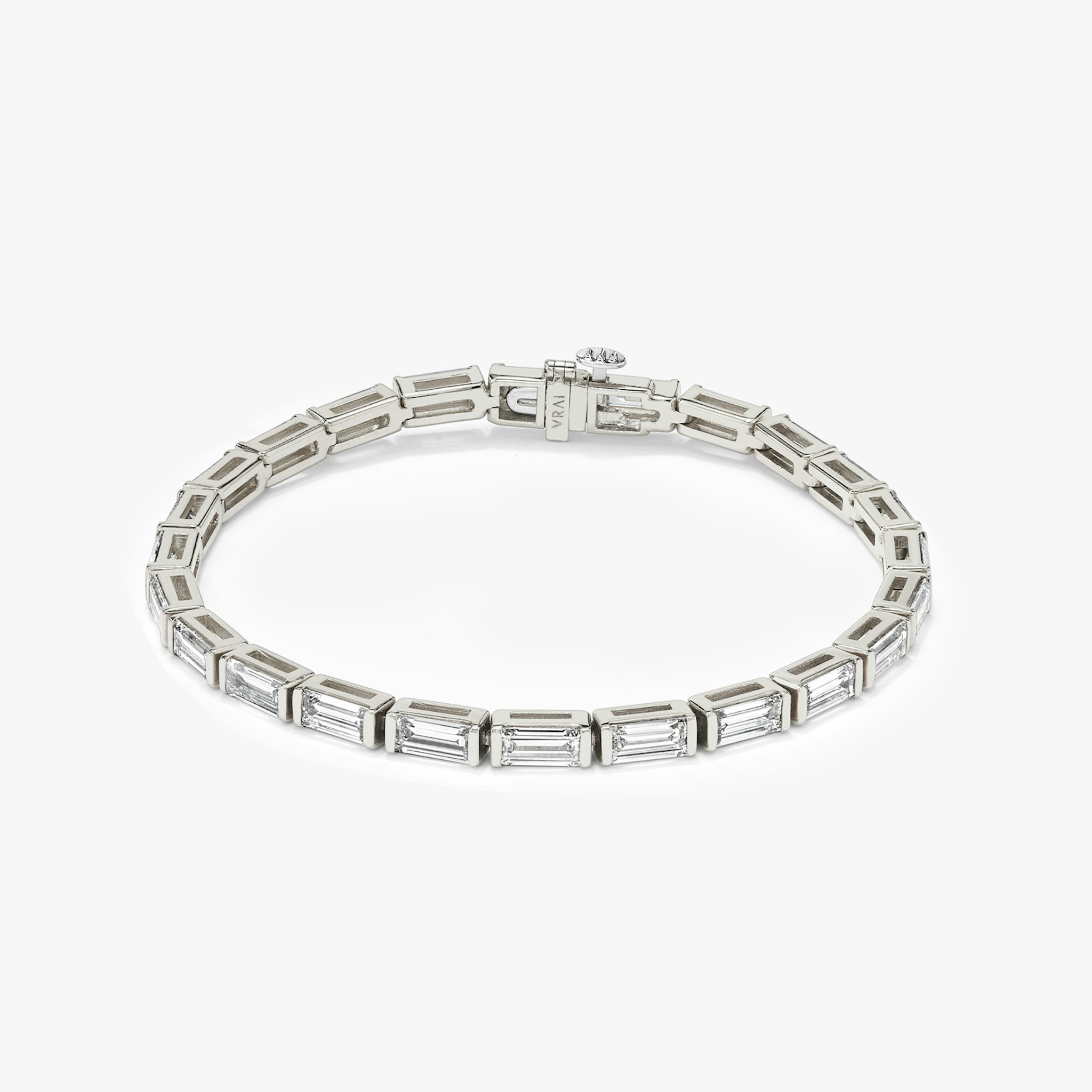 Baguette Tennis Bracelet | Baguette | 14k | White Gold | diamondSize: large | chainLength: 6.5