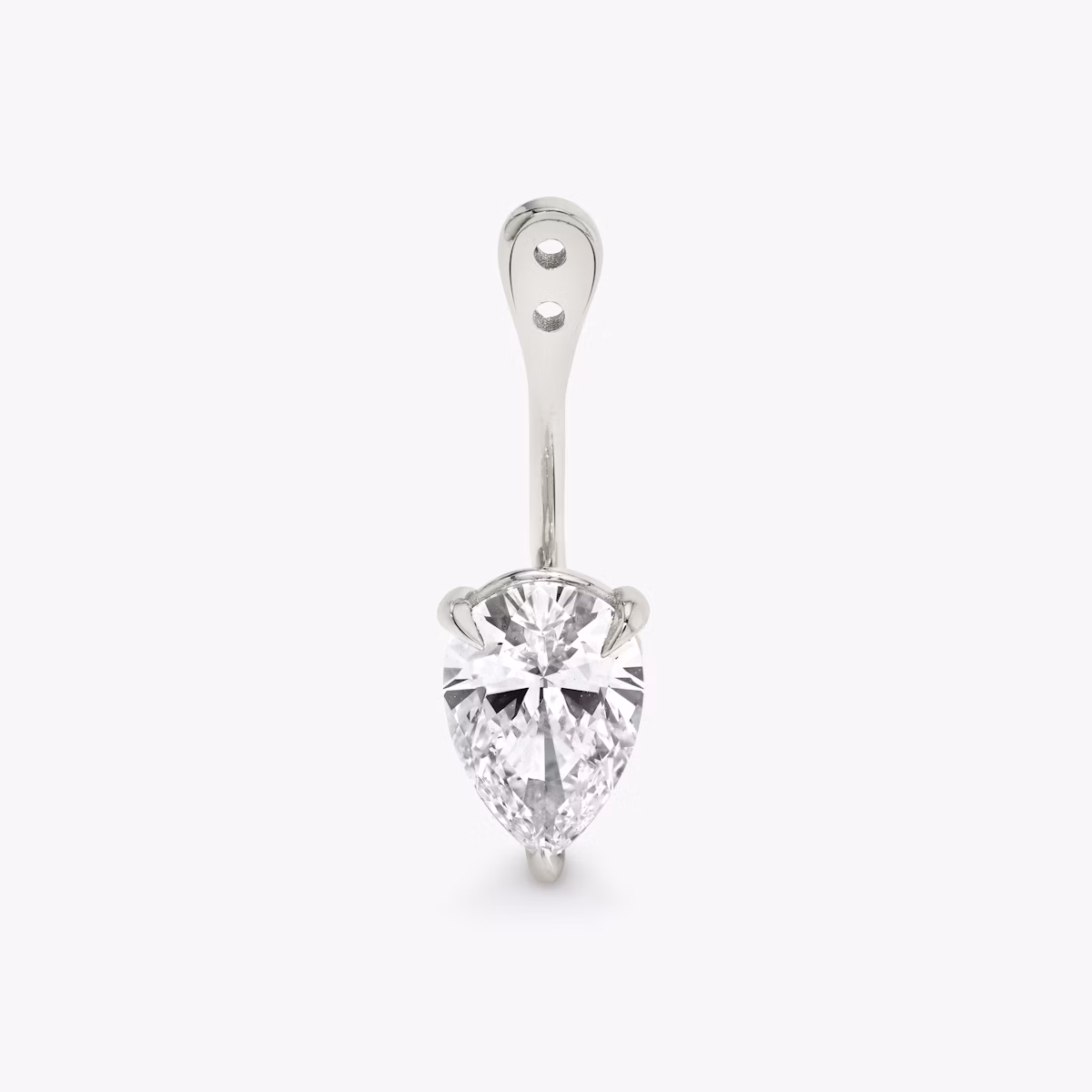 VRAI Solitaire Drop Ear Jacket | Pear | 14k | White Gold | caratWeight: 1.0ct