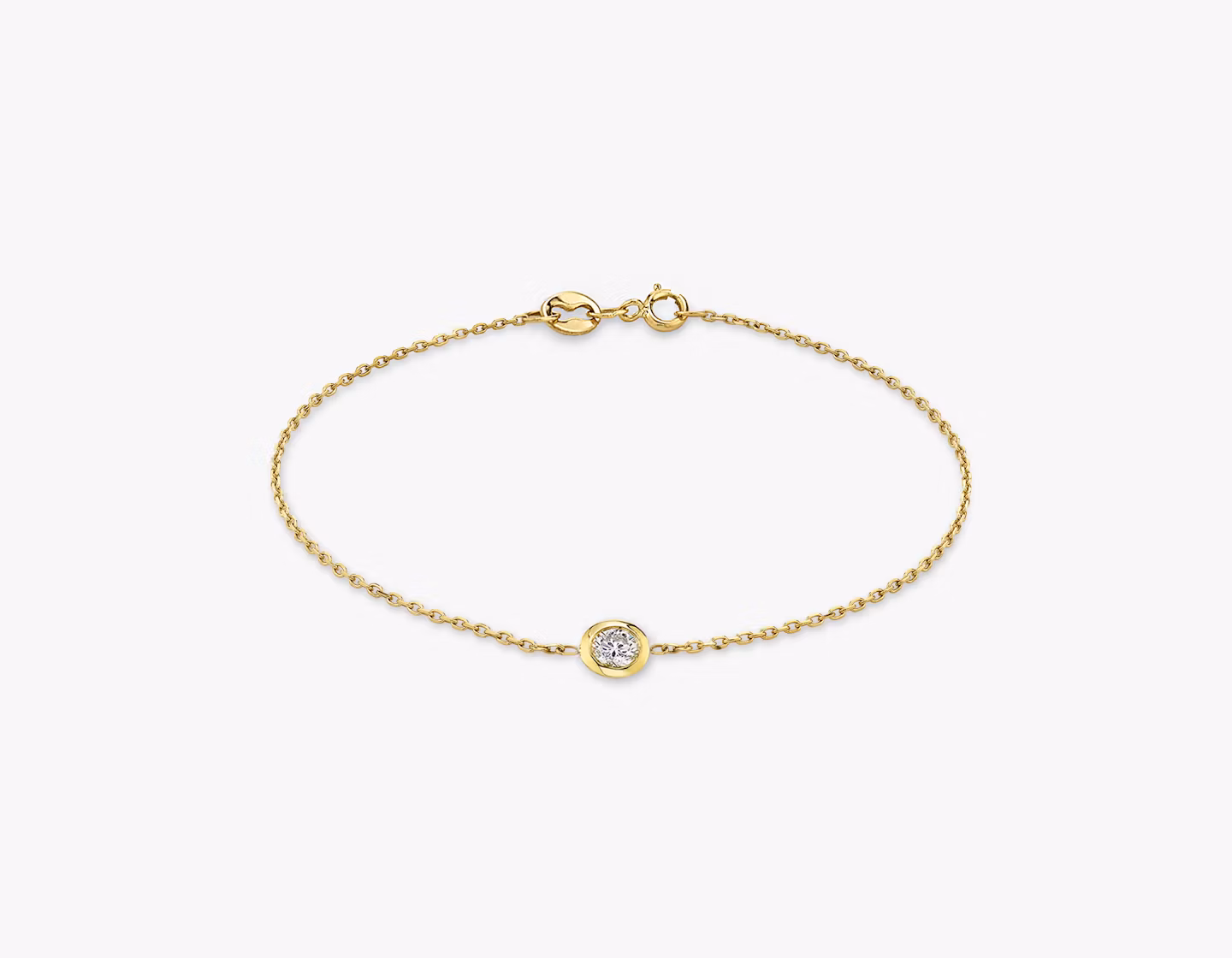 Knife-Edge Bezel Bracelet Round Brilliant | Yellow Gold