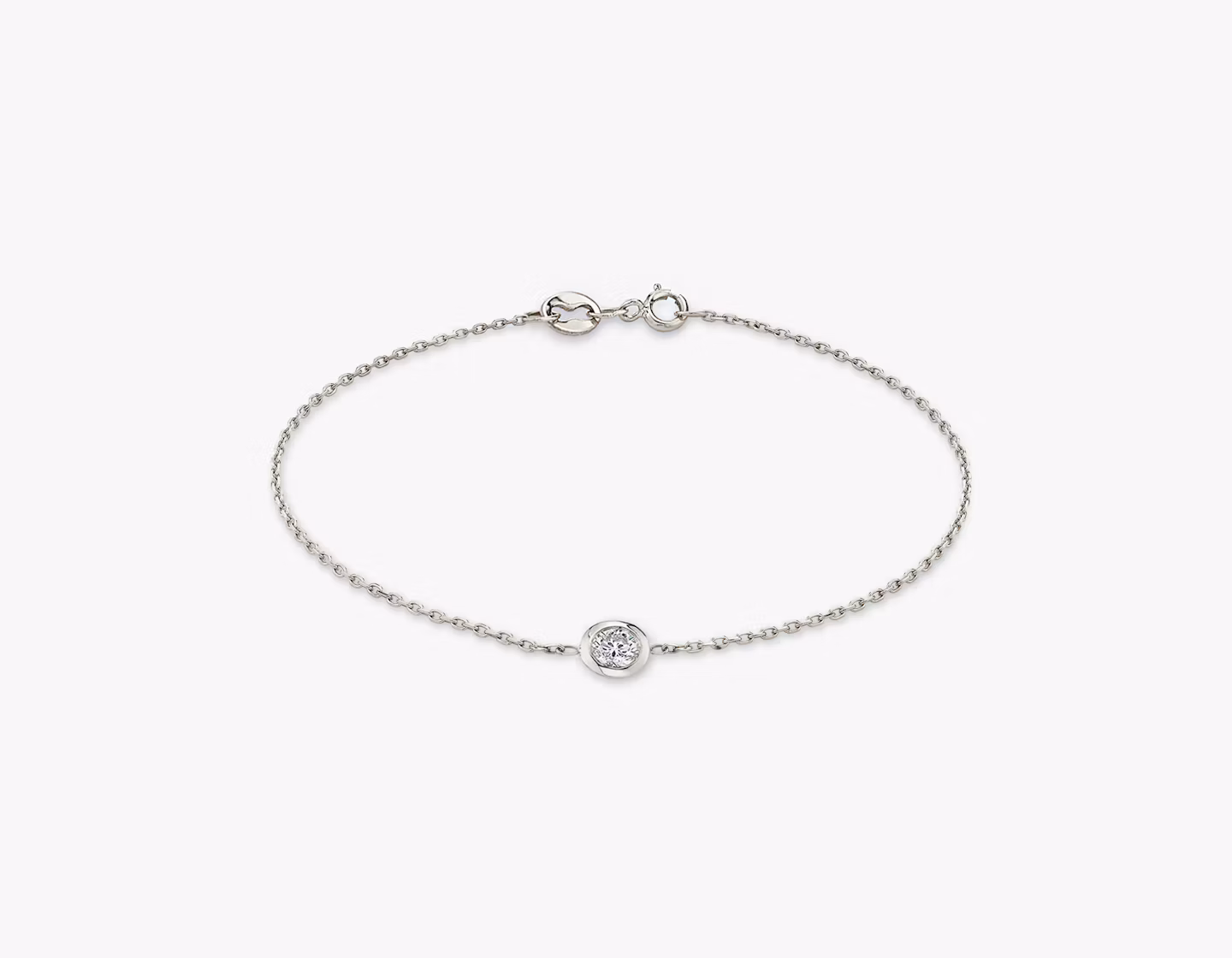 Knife-Edge Bezel Bracelet Round Brilliant | White Gold