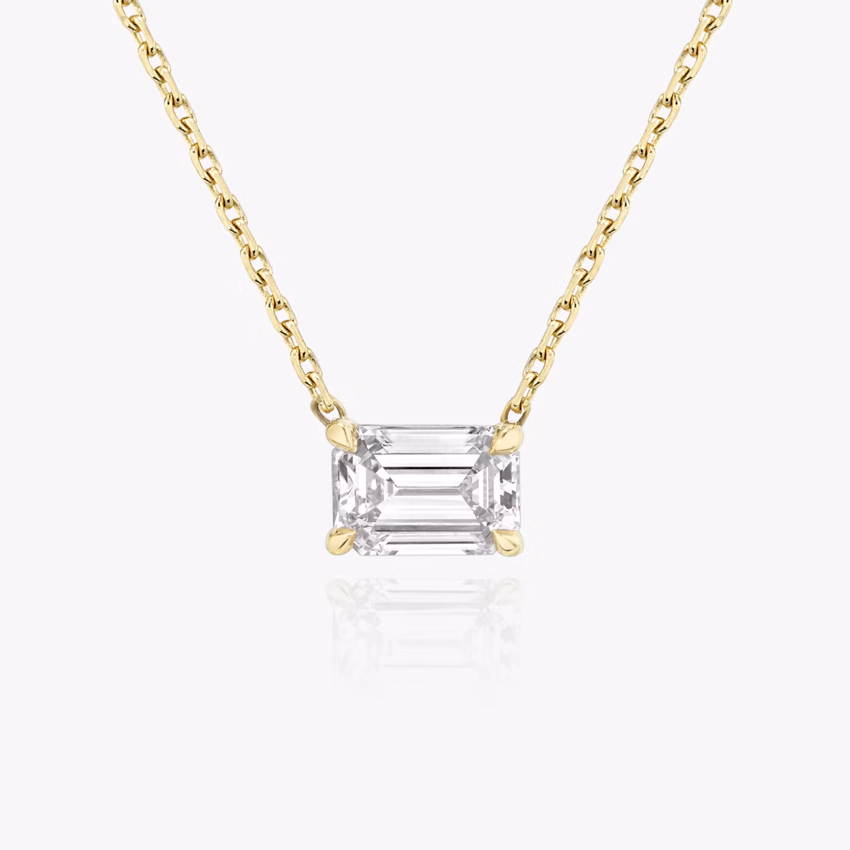 Collar Solitario VRAI | Esmeralda | 14k | Oro amarillo | diamondColor: near-colorless | caratWeight: 1.0ct