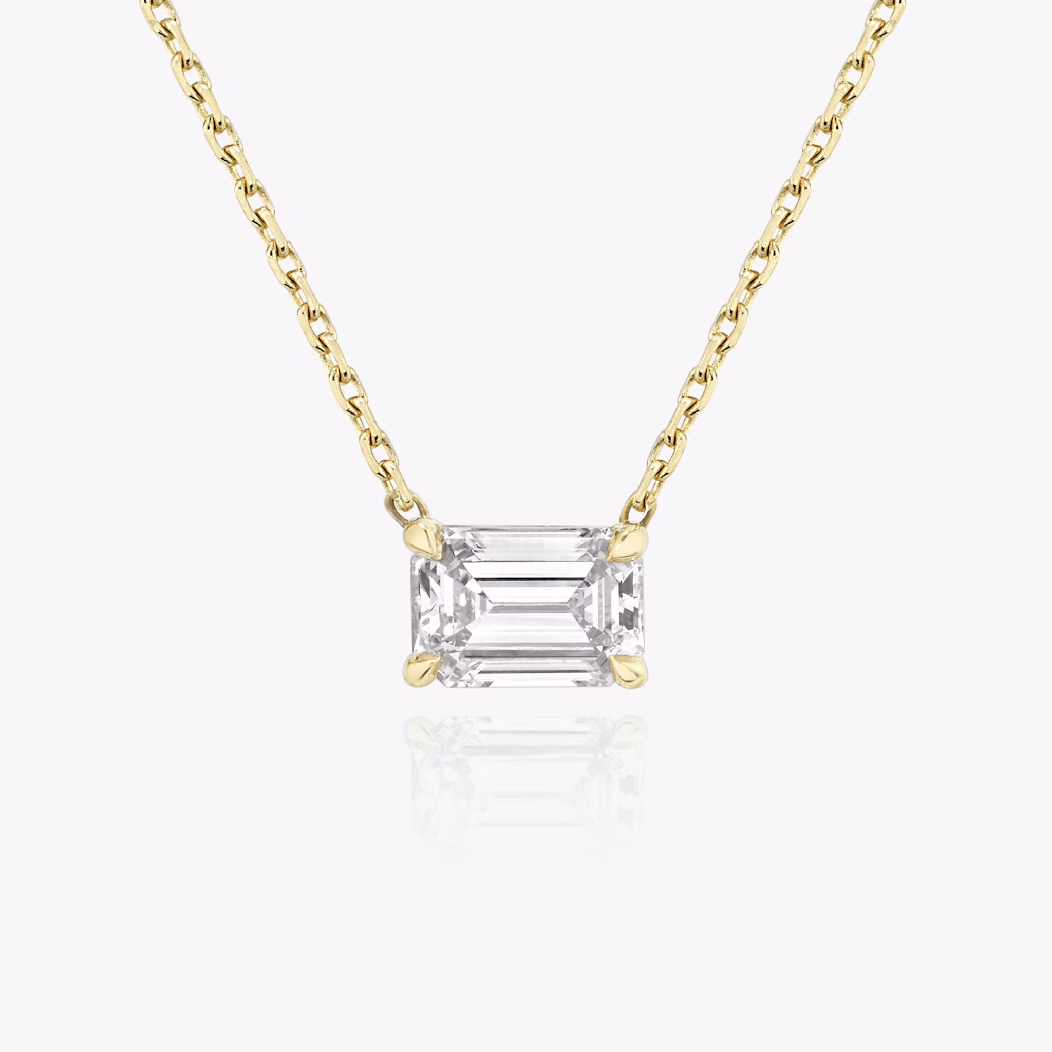 VRAI Solitaire Necklace | Emerald | 14k | Yellow Gold | diamondColor: near-colorless | caratWeight: 0.25ct