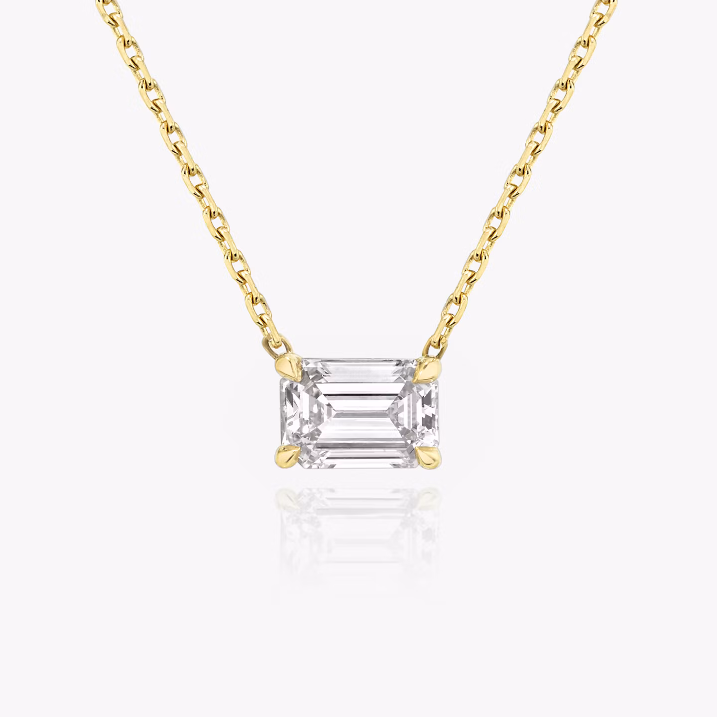 VRAI Solitaire Necklace Emerald | Yellow Gold