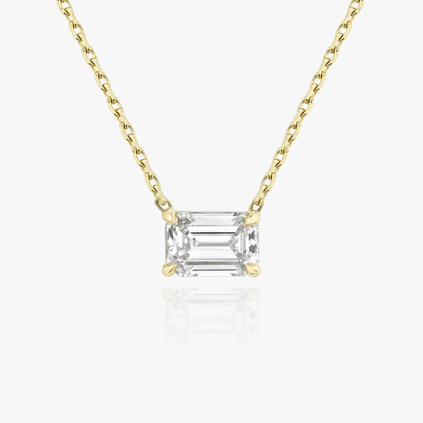 VRAI Solitaire Necklace | Emerald | 14k | Yellow Gold | diamondColor: near-colorless | caratWeight: 0.50ct
