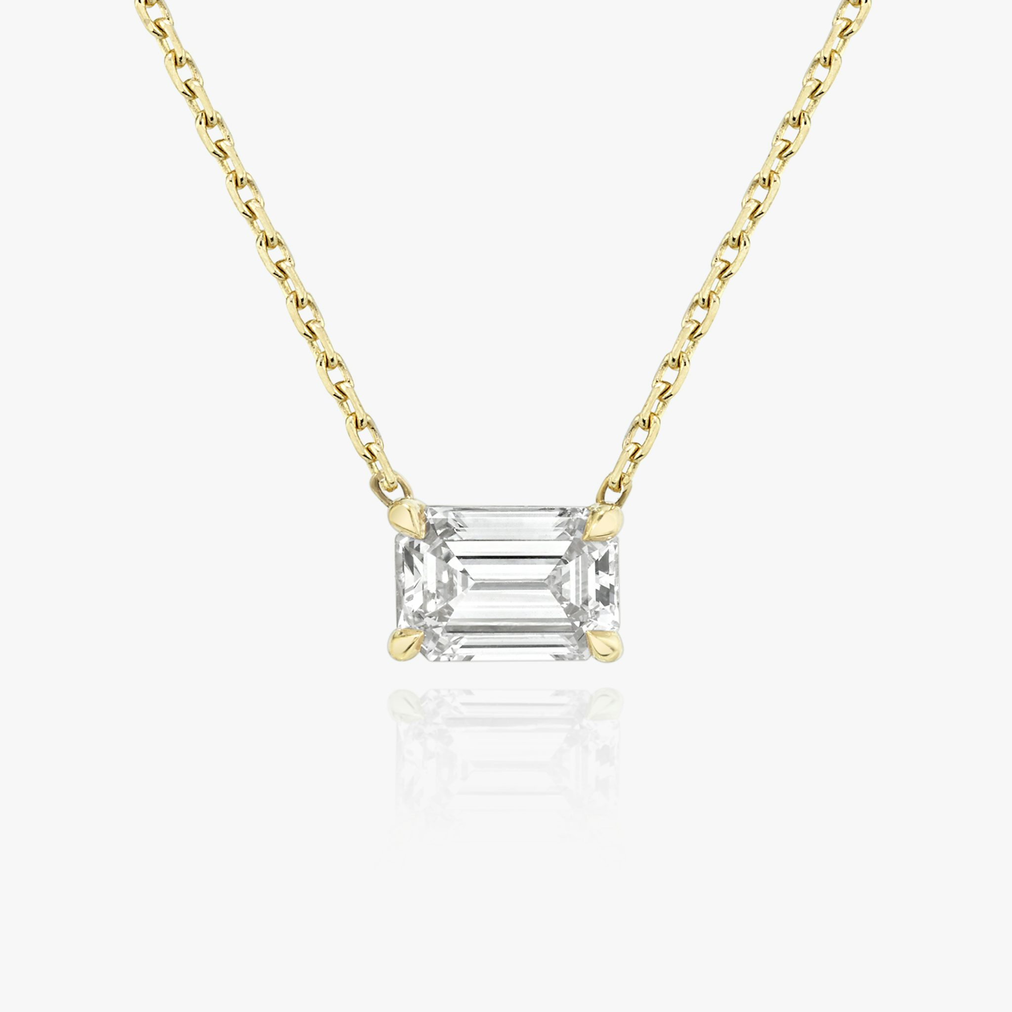 VRAI Solitaire Necklace | Emerald | 14k | Yellow Gold | diamondColor: near-colorless | caratWeight: 0.25ct