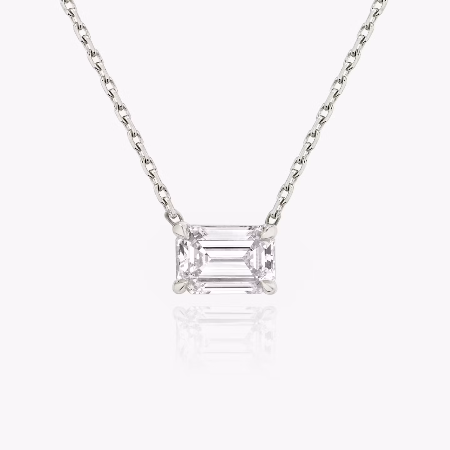 VRAI Solitaire Necklace Emerald | White Gold
