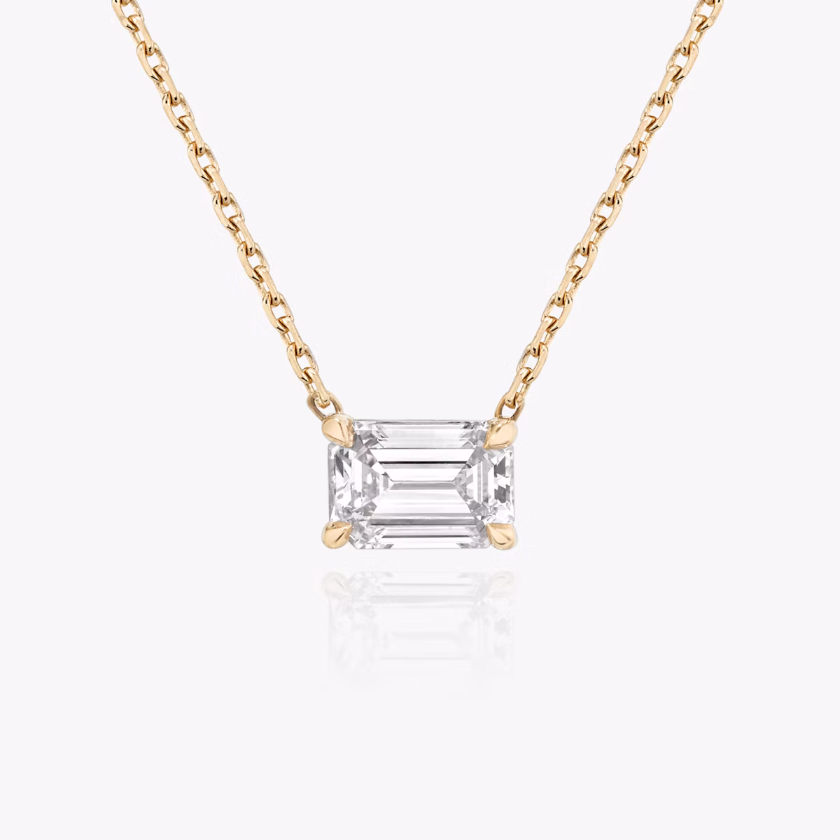 VRAI Solitaire Necklace | Emerald | 14k | Rose Gold | diamondColor: near-colorless | caratWeight: 1.0ct