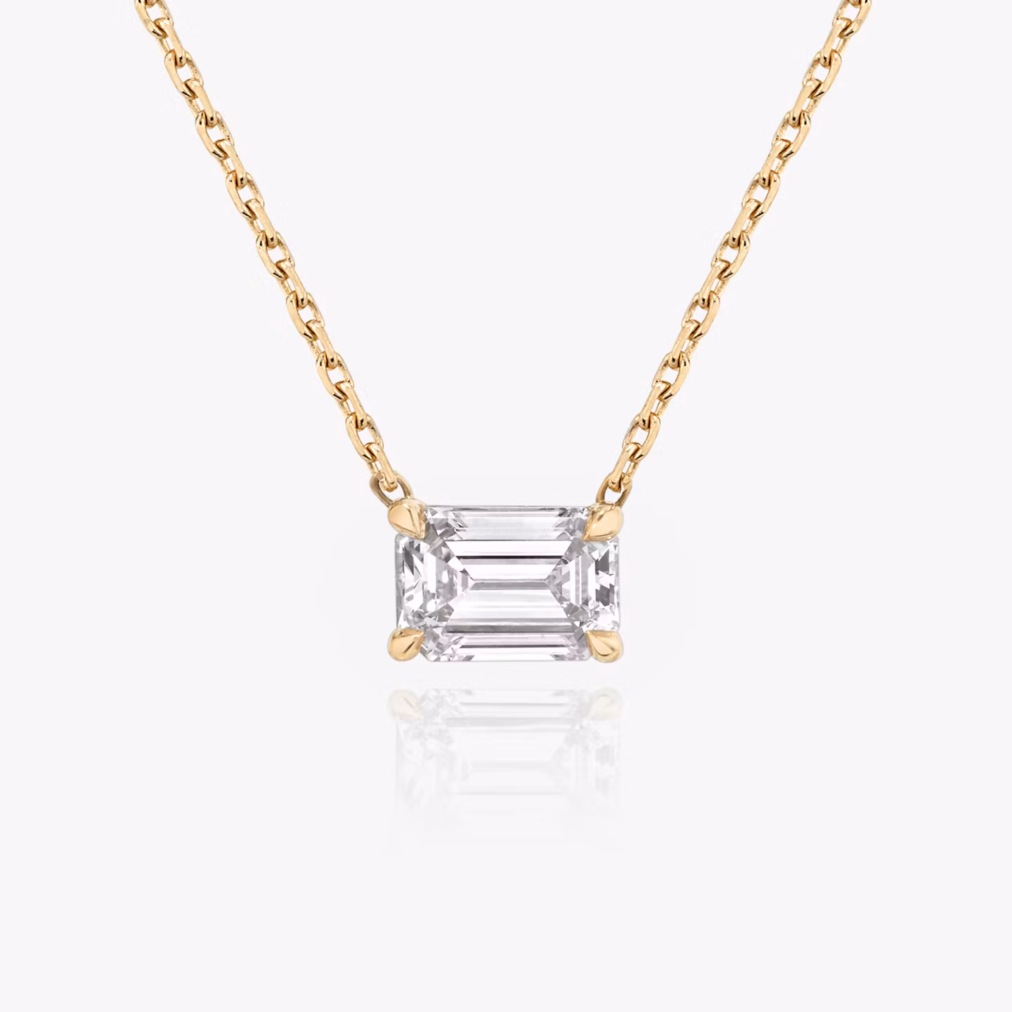 VRAI Solitaire Necklace Emerald | Rose Gold