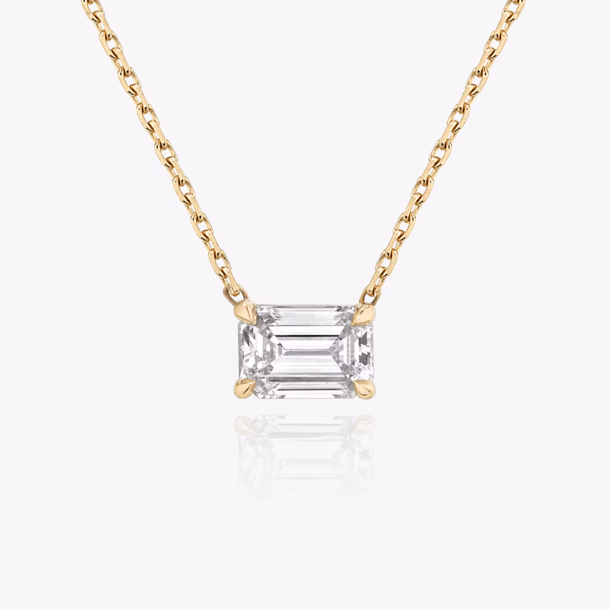 VRAI Solitaire Necklace Emerald | Rose Gold