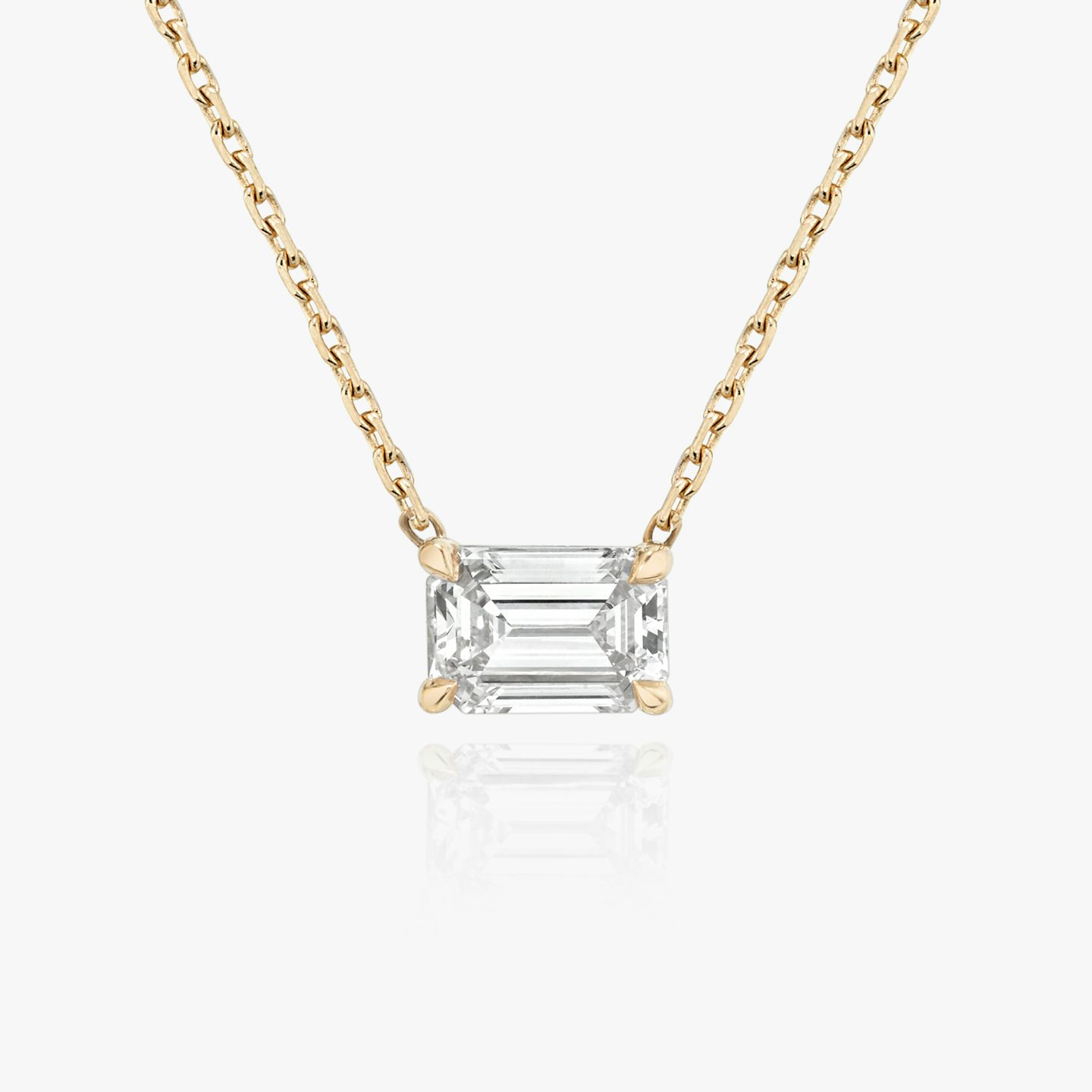 VRAI Solitaire Necklace | Emerald | 14k | Rose Gold | diamondColor: near-colorless | caratWeight: 0.25ct