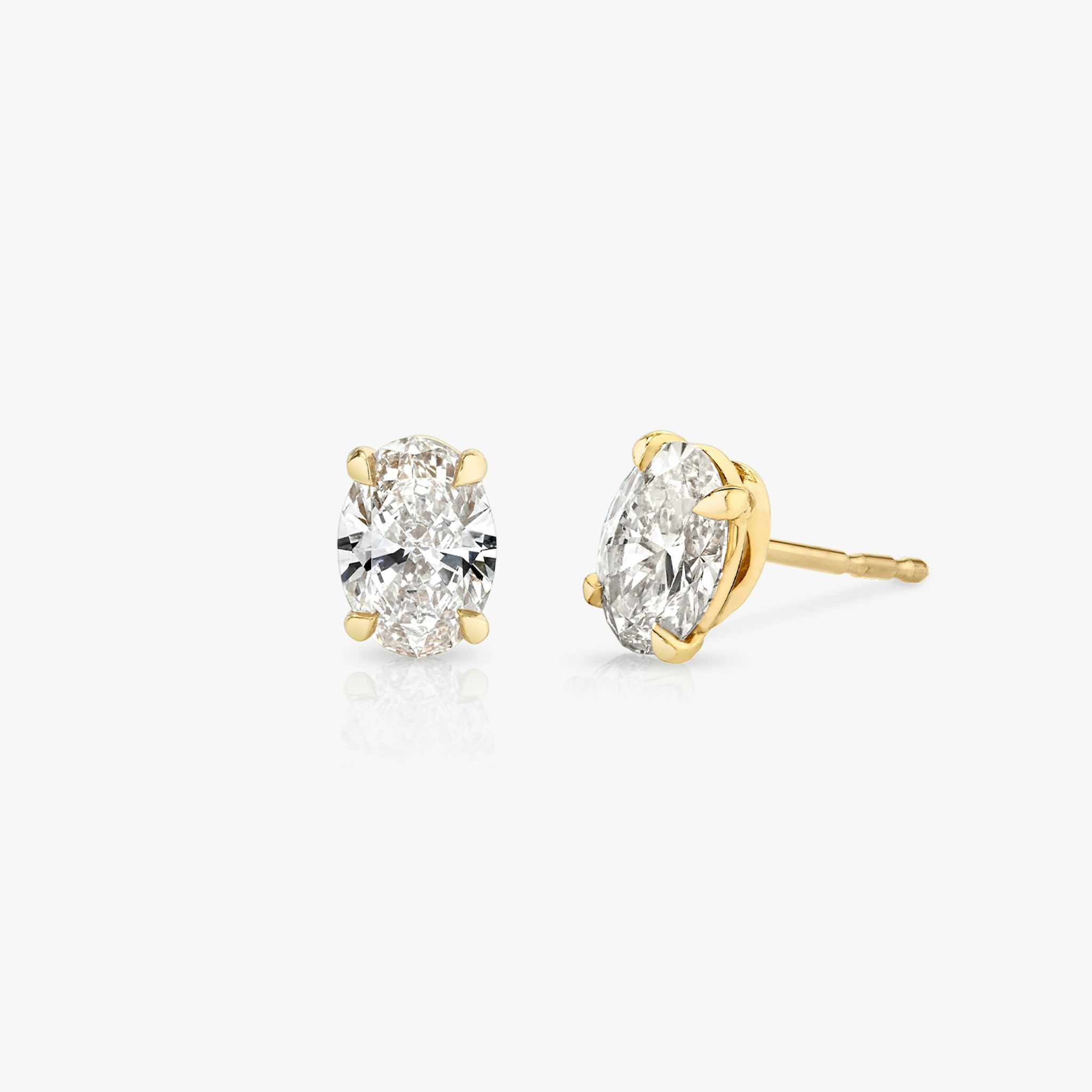 VRAI Solitaire Stud | Oval | 14k | Yellow Gold | diamondColor: near-colorless | caratWeight: 0.75ct