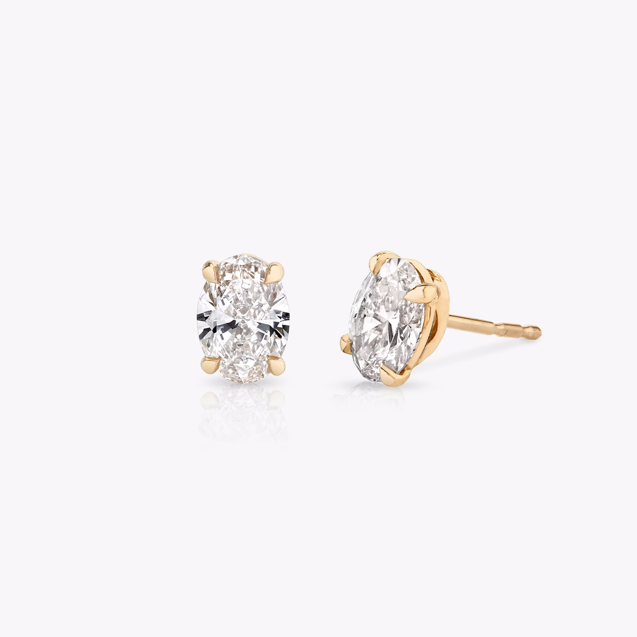VRAI Solitaire Stud | Oval | 14k | Rose Gold | diamondColor: near-colorless | caratWeight: 2ct