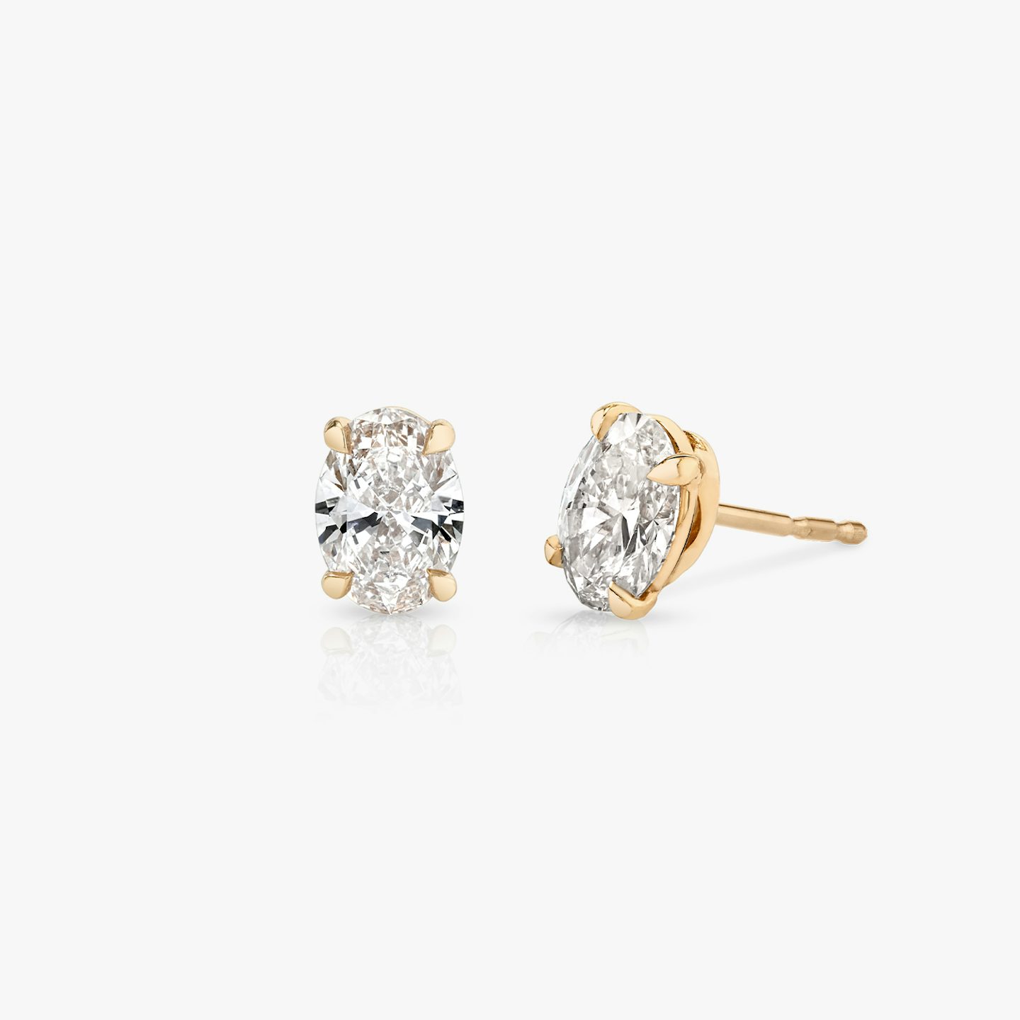 Pendiente Solitario VRAI | Oval | 14k | Oro rosa | diamondColor: near-colorless | caratWeight: 0.25ct