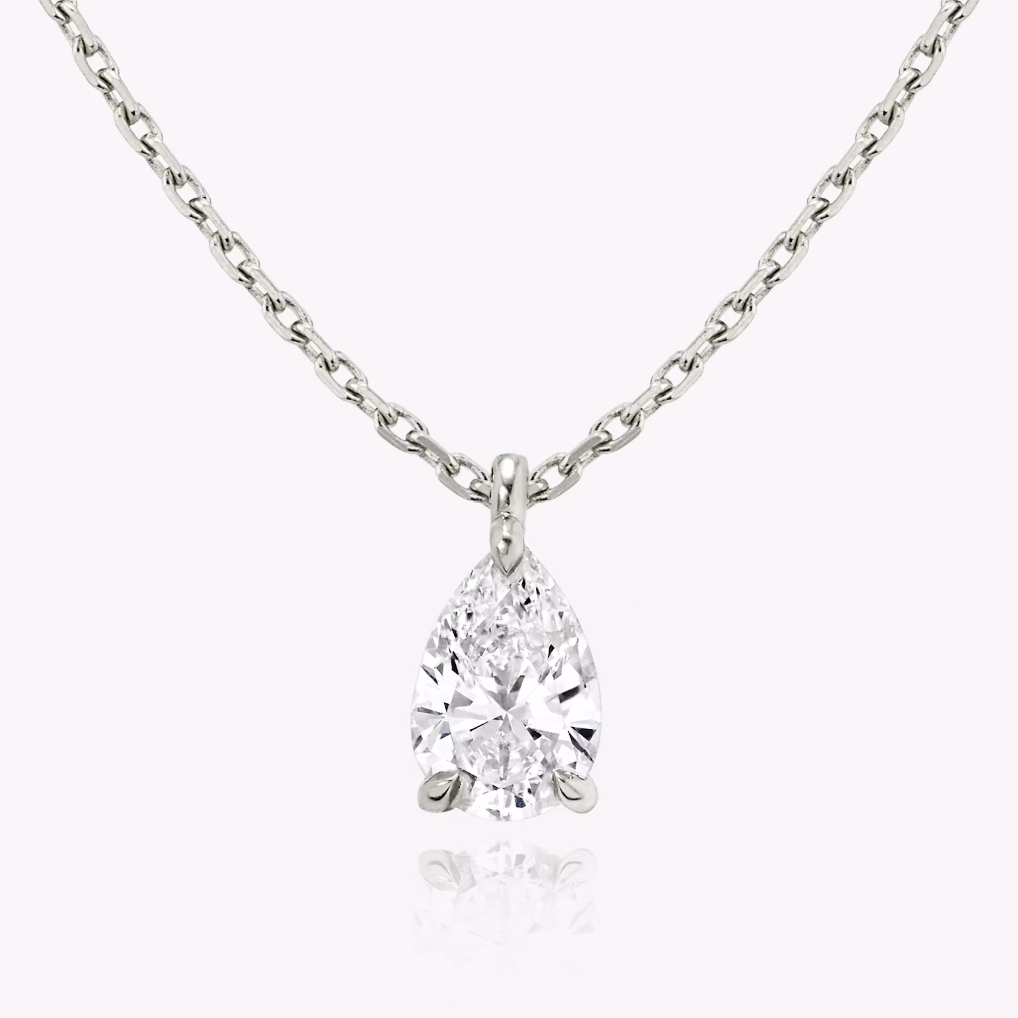VRAI Solitaire Pendant Pear | White Gold