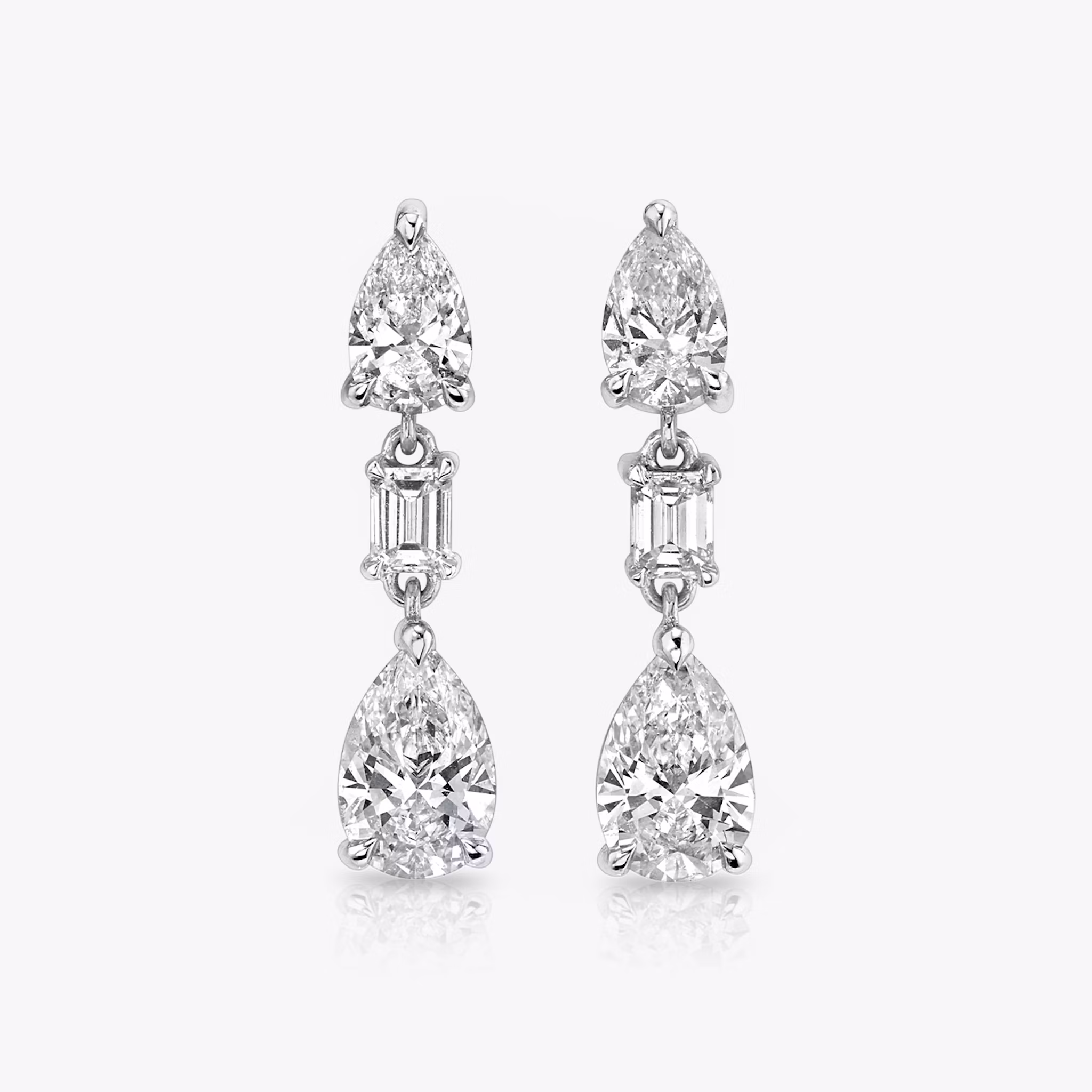 Del Sol Drop Earring pear+emerald | White Gold