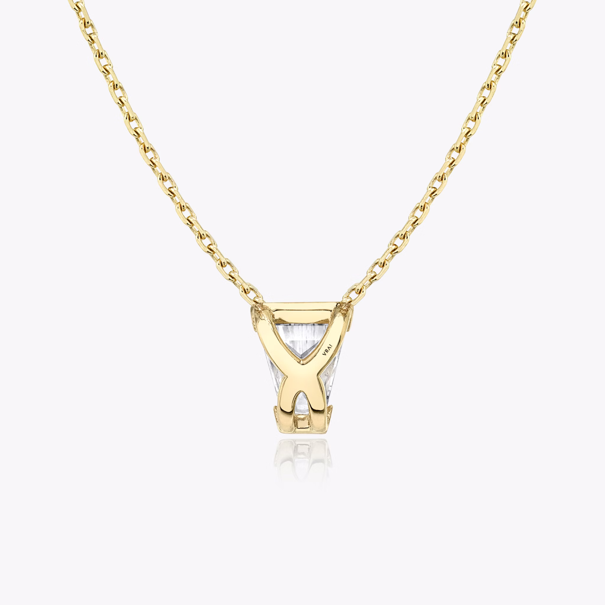Knife-Edge Semi-Bezel Necklace | Keystone | 14k | Yellow Gold | caratWeight: 0.75ct