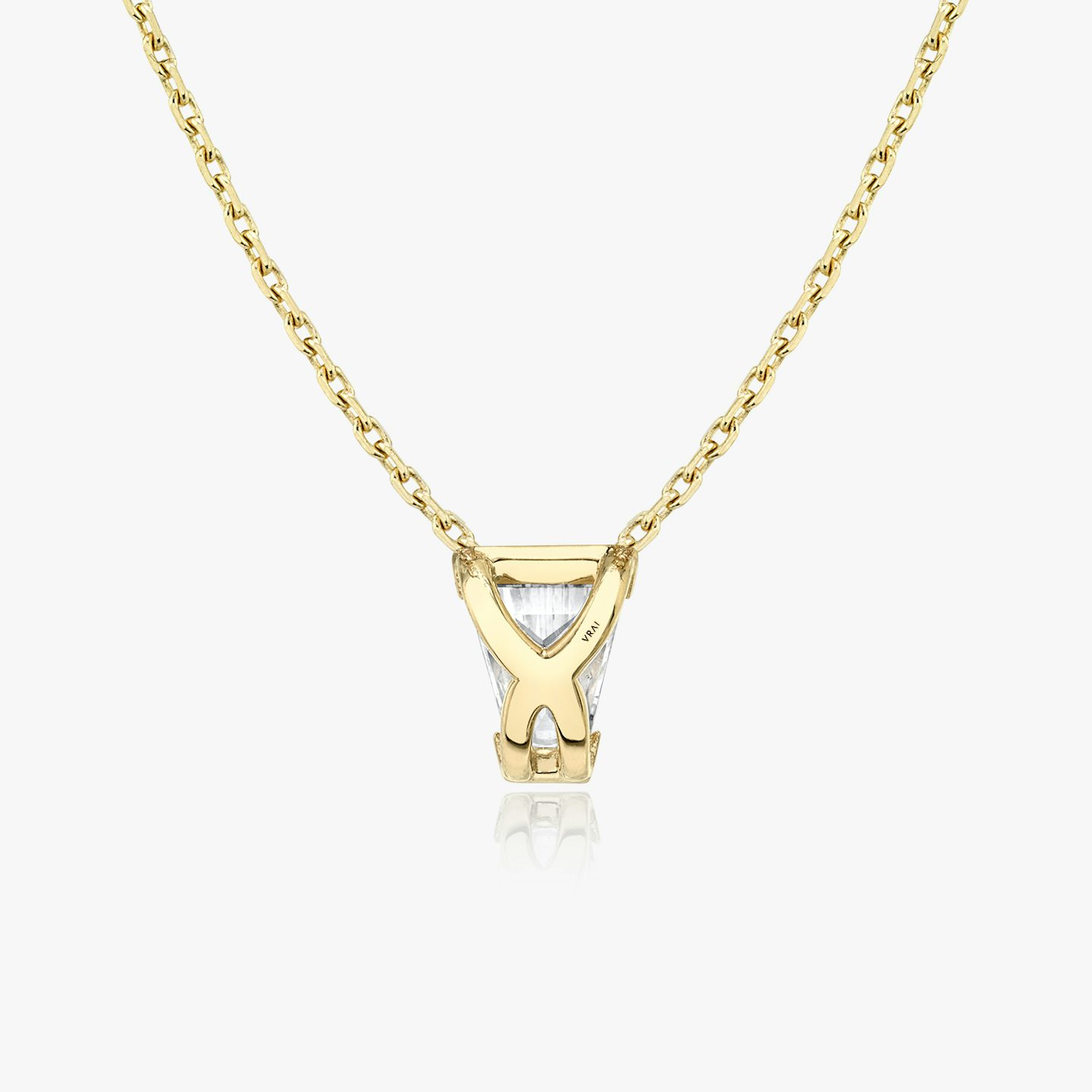 Knife-Edge Semi-Bezel Necklace | Keystone | 14k | Yellow Gold | caratWeight: 0.75ct