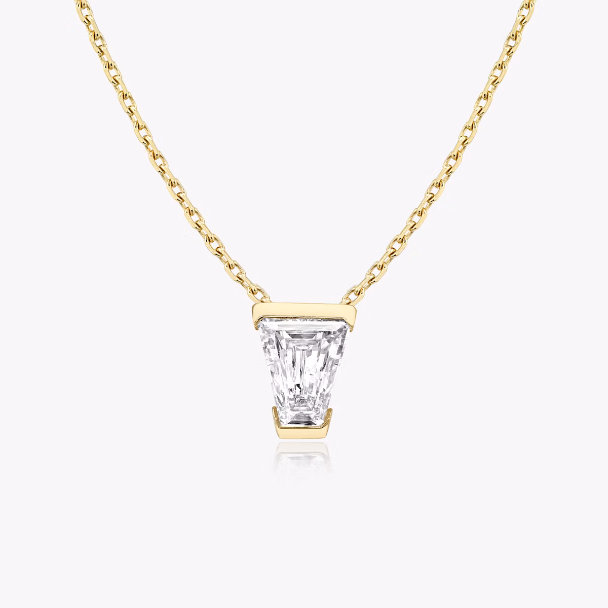Knife-Edge Semi-Bezel Necklace | Keystone | 14k | Yellow Gold | caratWeight: 0.75ct