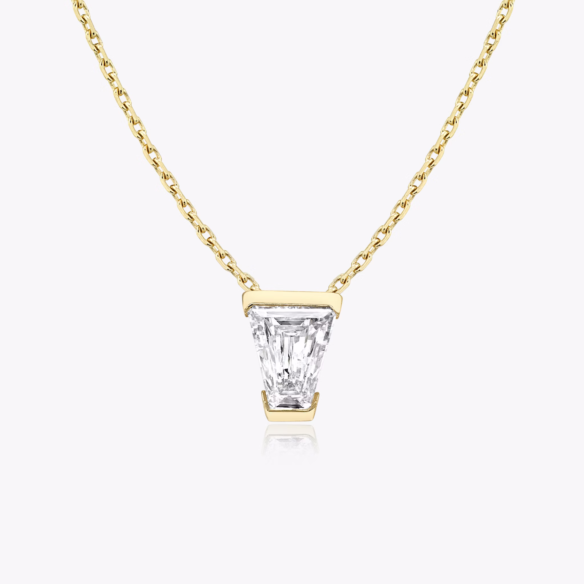 Knife-Edge Semi-Bezel Necklace | Keystone | 14k | Yellow Gold | caratWeight: 0.75ct