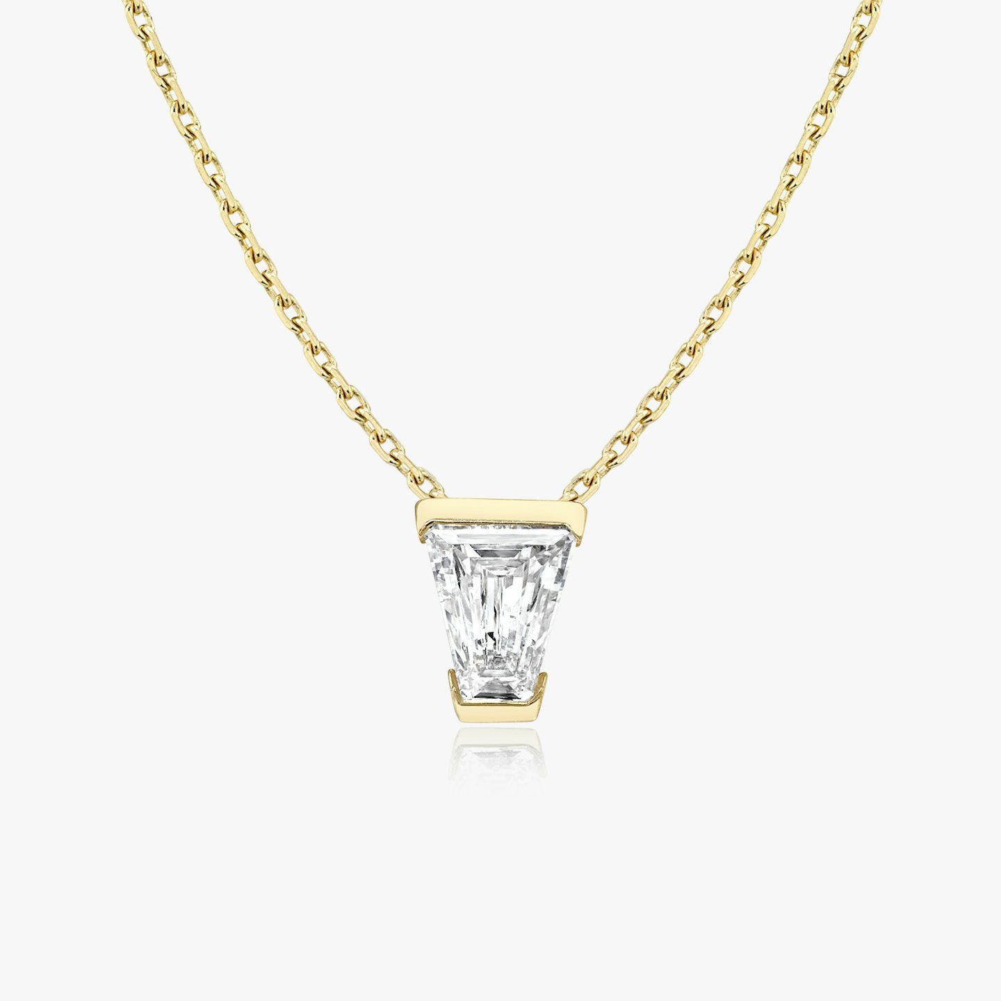 Knife-Edge Semi-Bezel Necklace | Keystone | 14k | Yellow Gold | caratWeight: 0.75ct