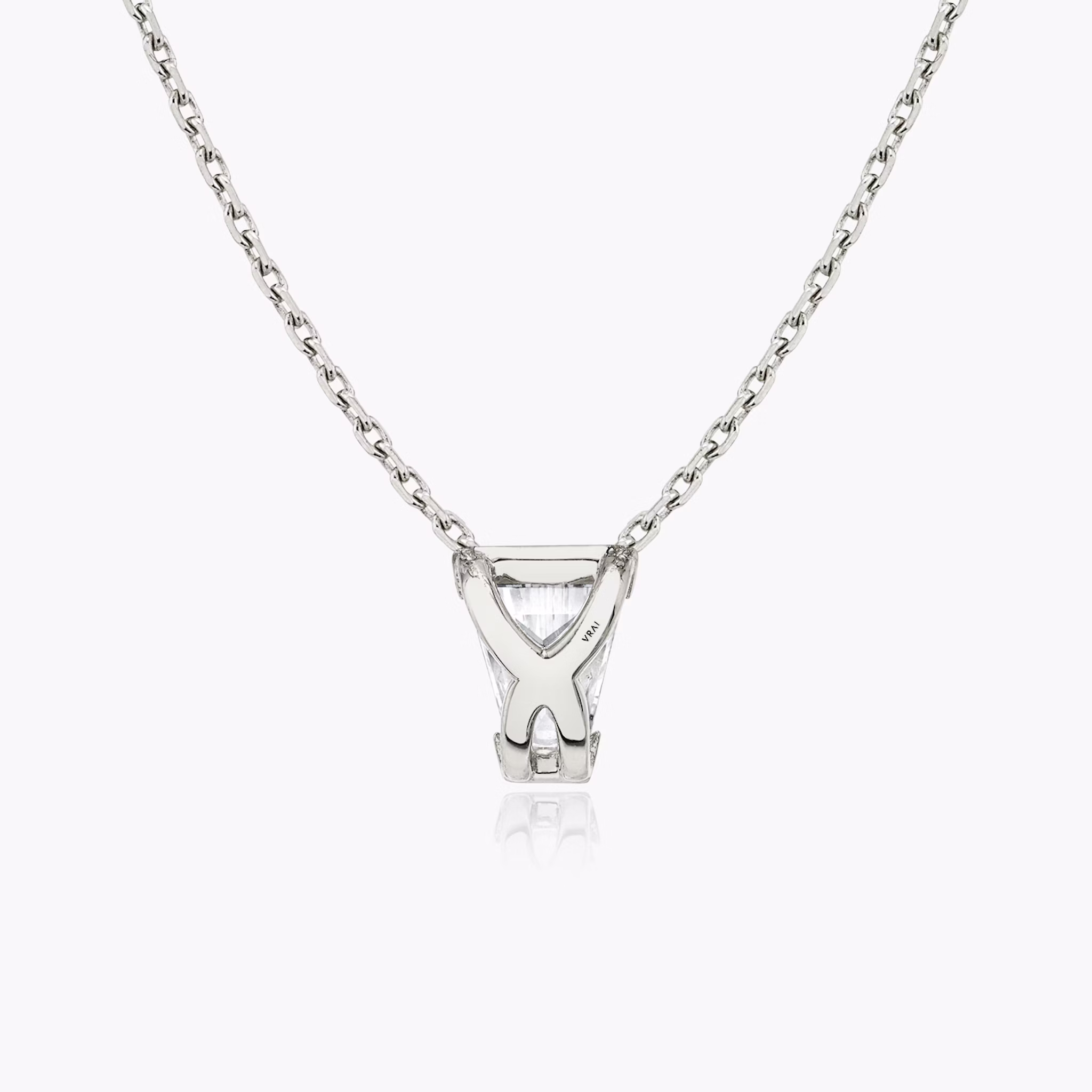 Knife-Edge Semi-Bezel Necklace | Keystone | 14k | White Gold | caratWeight: 0.75ct