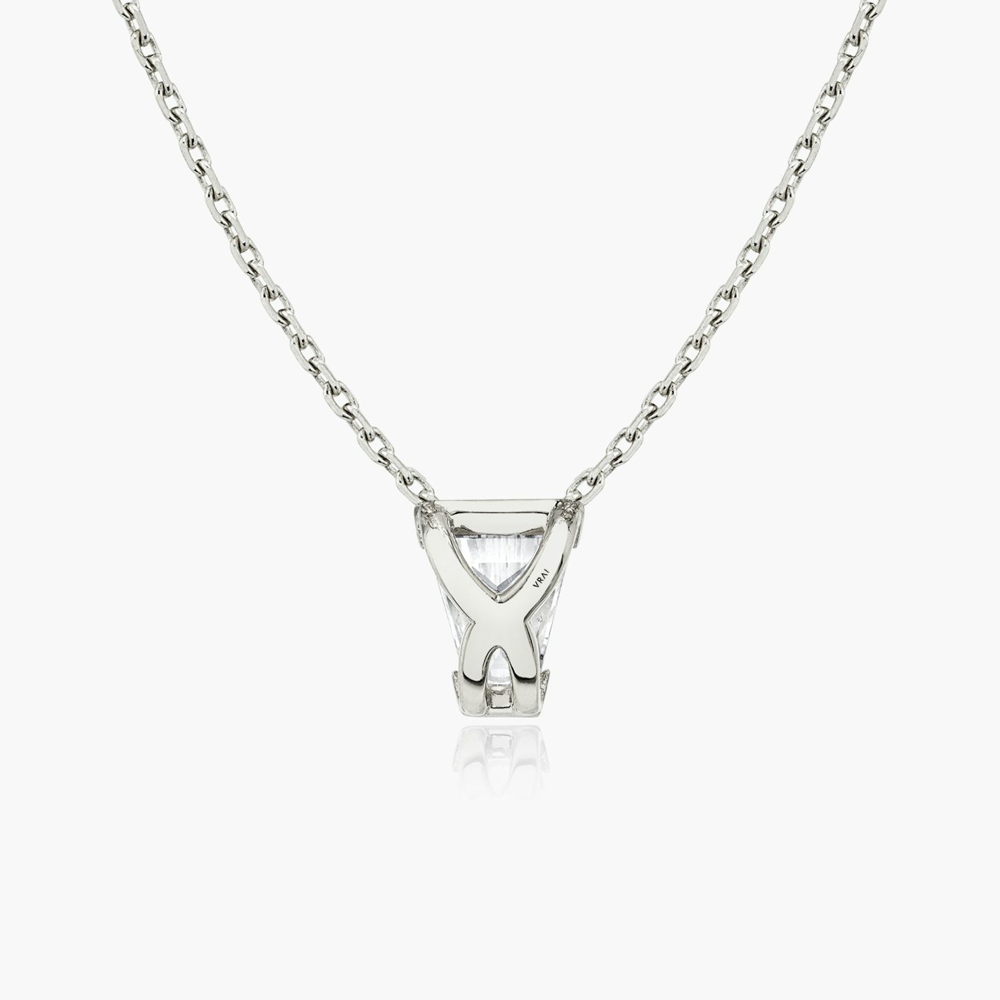 Knife-Edge Semi-Bezel Necklace | Keystone | 14k | White Gold | caratWeight: 0.75ct
