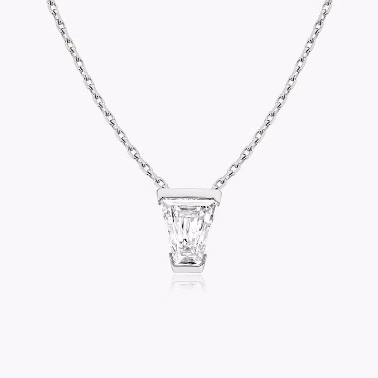 Keystone semi-bezel necklace