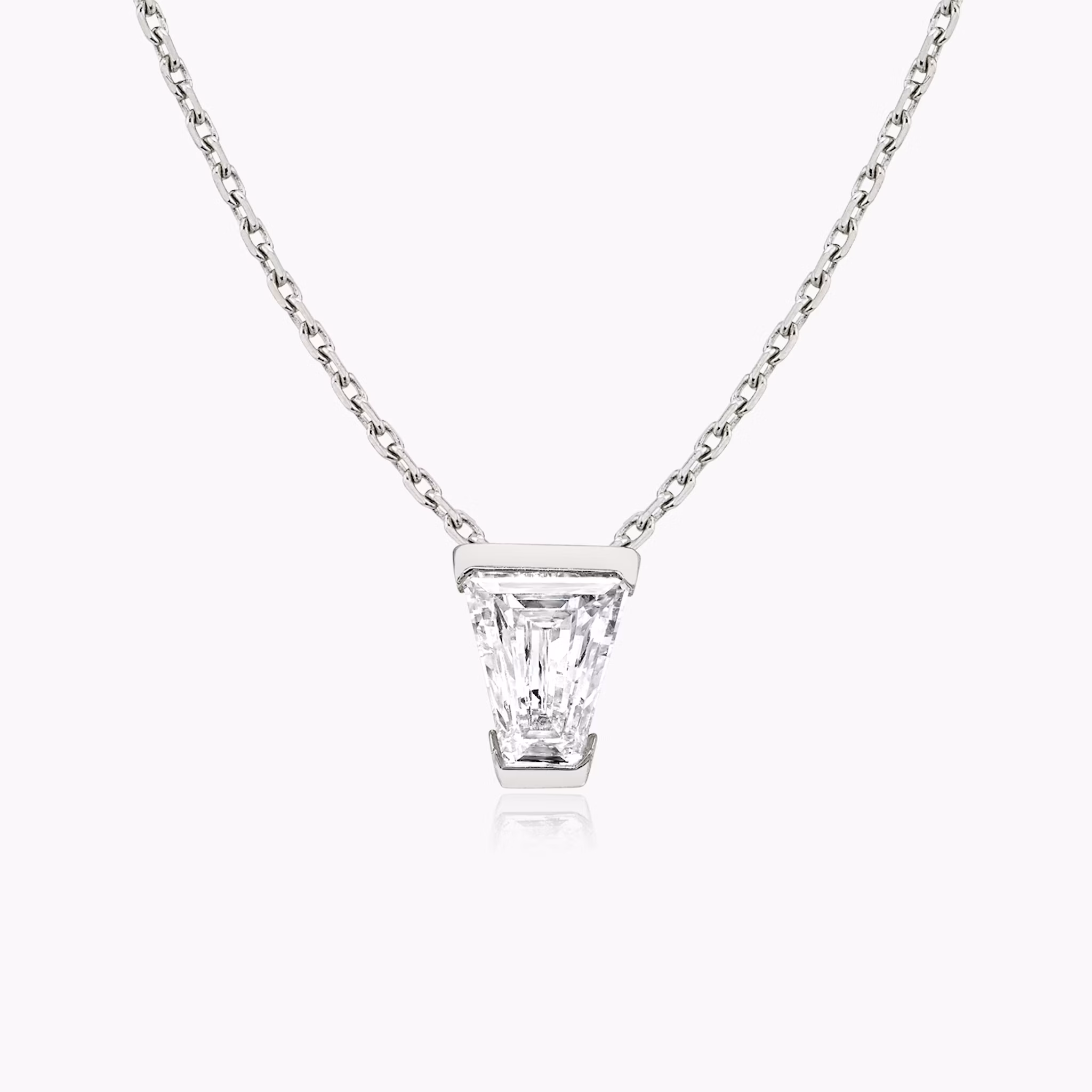 Keystone semi-bezel necklace