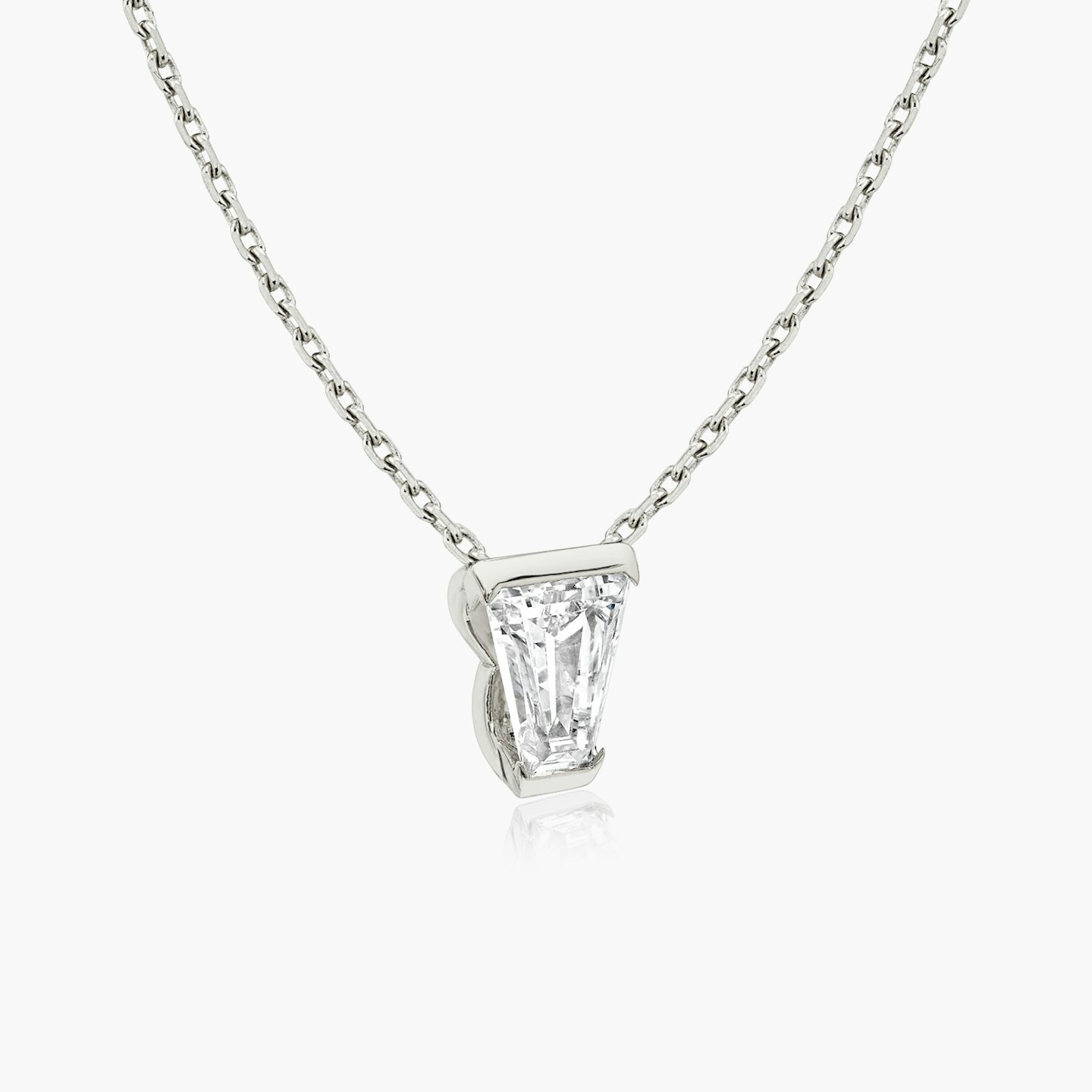 Knife-Edge Semi-Bezel Necklace | Keystone | 14k | White Gold | caratWeight: 0.75ct