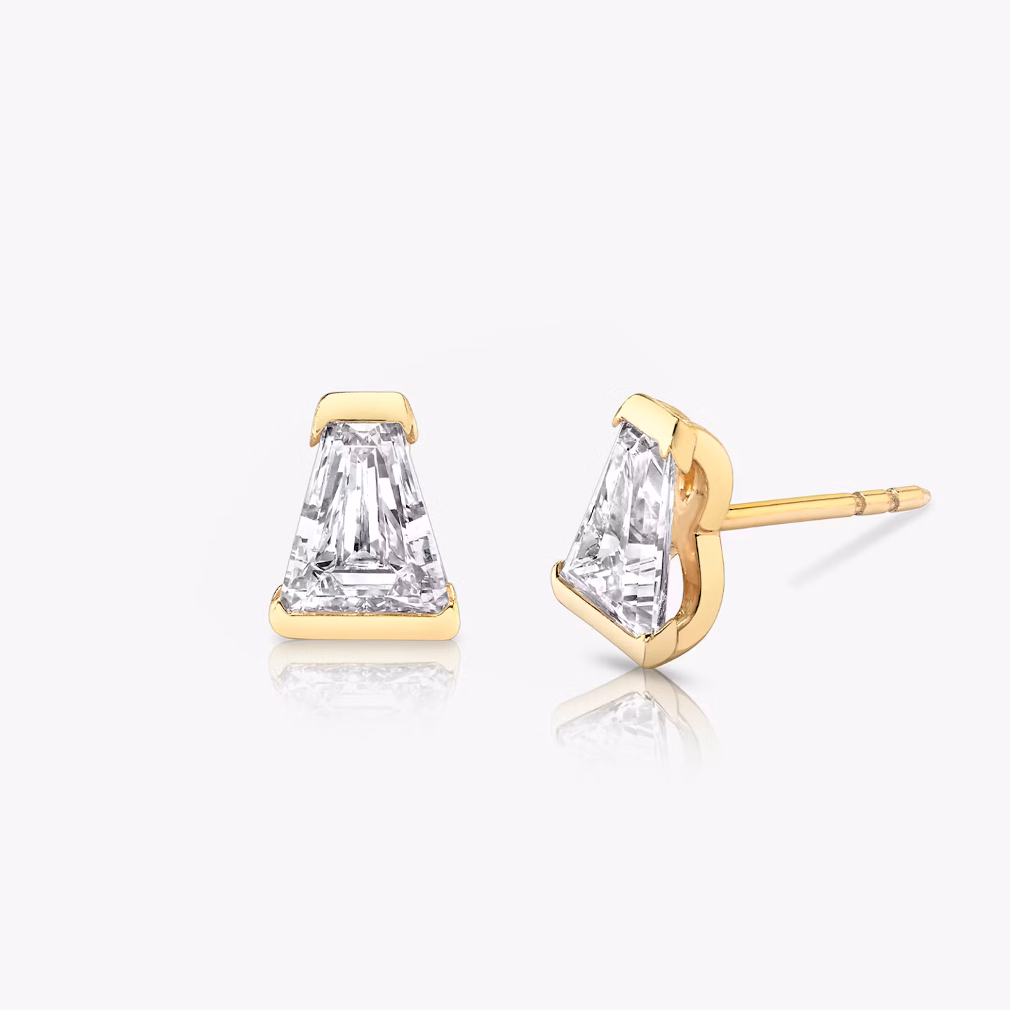 Knife-Edge Semi-Bezel Stud Keystone | Yellow Gold