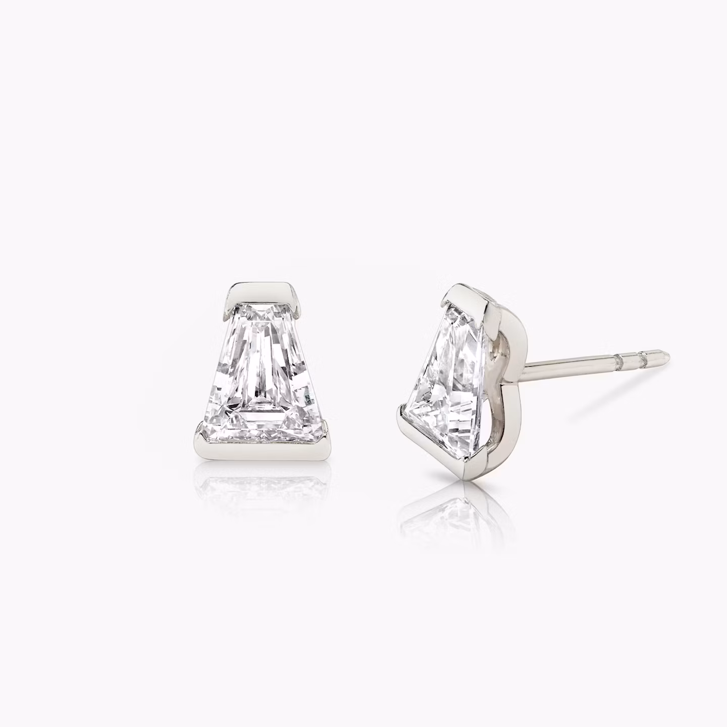Knife-Edge Semi-Bezel Stud Keystone | White Gold