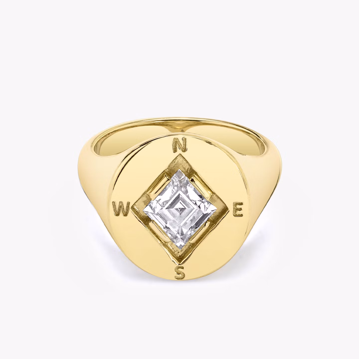 Compass Ring Lozenge | Yellow Gold