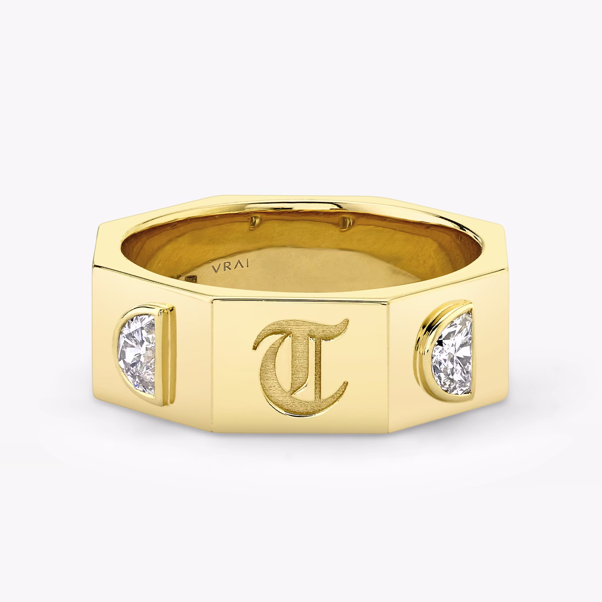 Contract Ring Half Moon | Yellow Gold