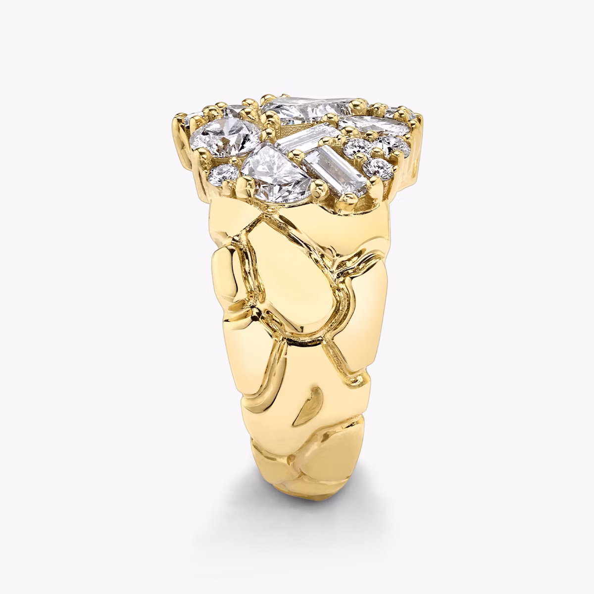 Unity Ring | trillion+half-moon+round-brilliant+marquise+baguette | 14k | Gelbgold