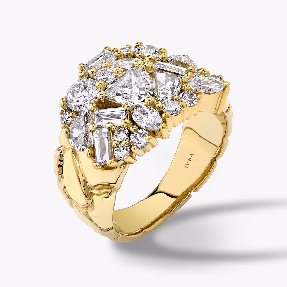 Unity Ring | trillion+half-moon+round-brilliant+marquise+baguette | 14k | Gelbgold