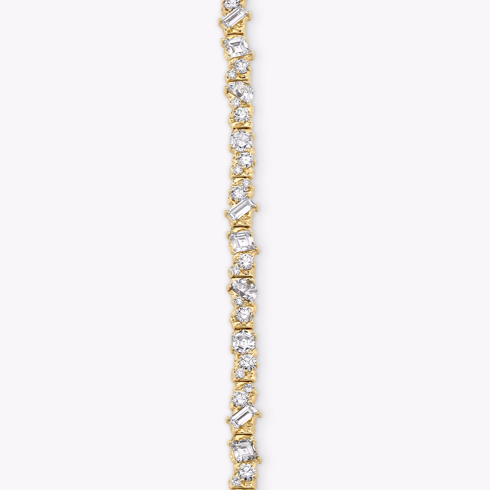 Unity Bracelet | lozenge+half-moon+hexagon+baguette+round-brilliant+marquise | 14k | Yellow Gold | chainLength: 7