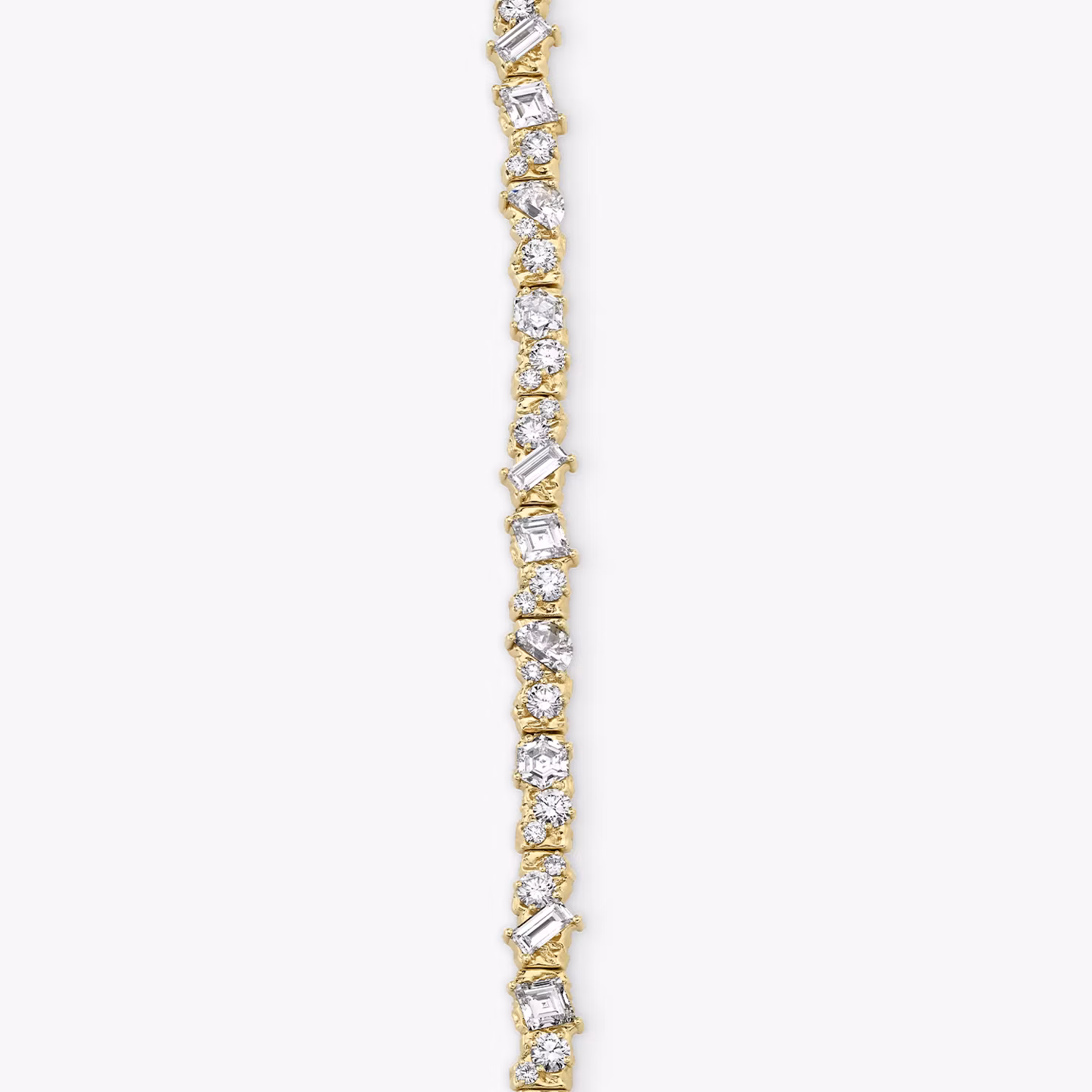 Unity Bracelet | lozenge+half-moon+hexagon+baguette+round-brilliant+marquise | 14k | Yellow Gold | chainLength: 8