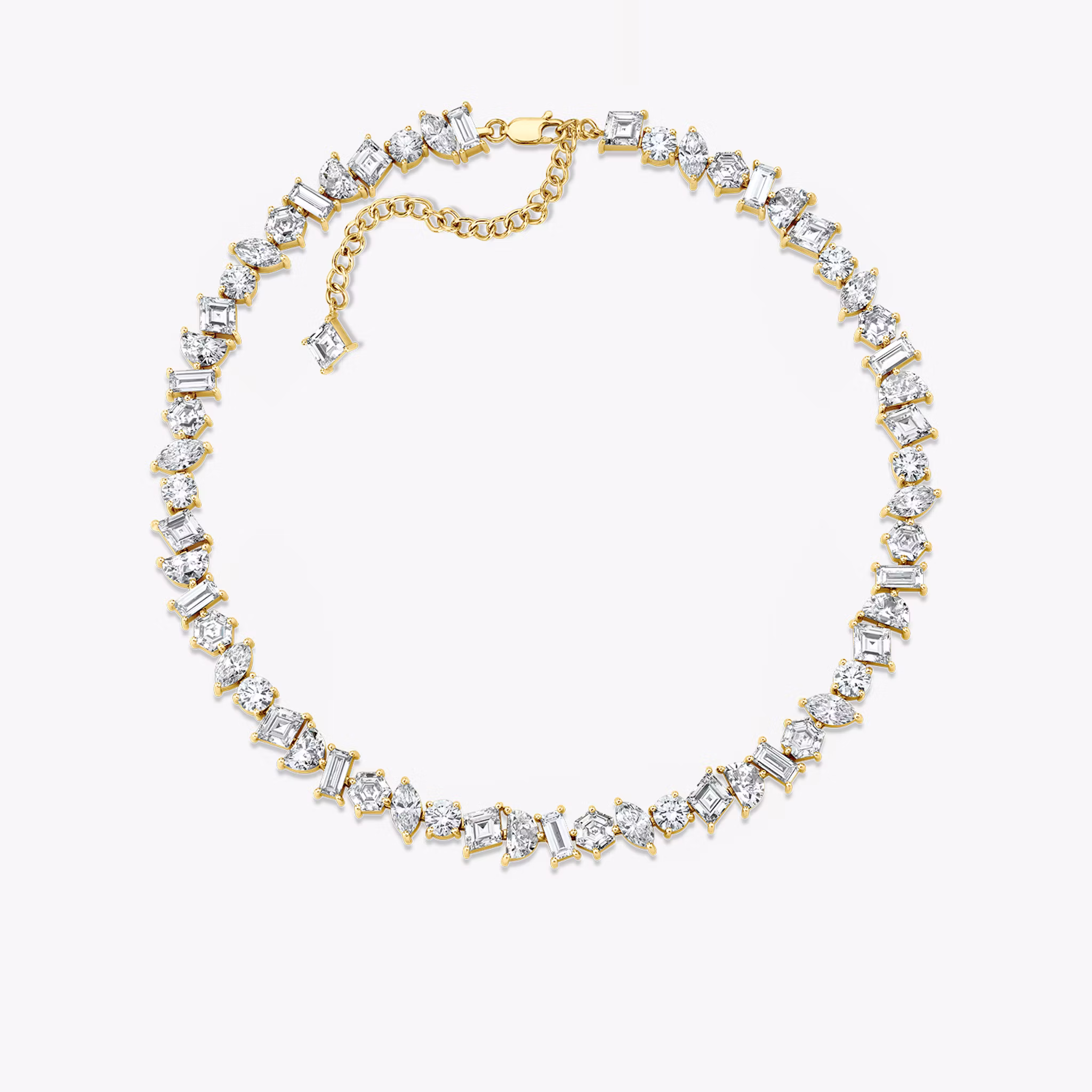 Illuminate Choker lozenge+half-moon+hexagon+baguette+round-brilliant+marquise | Yellow Gold