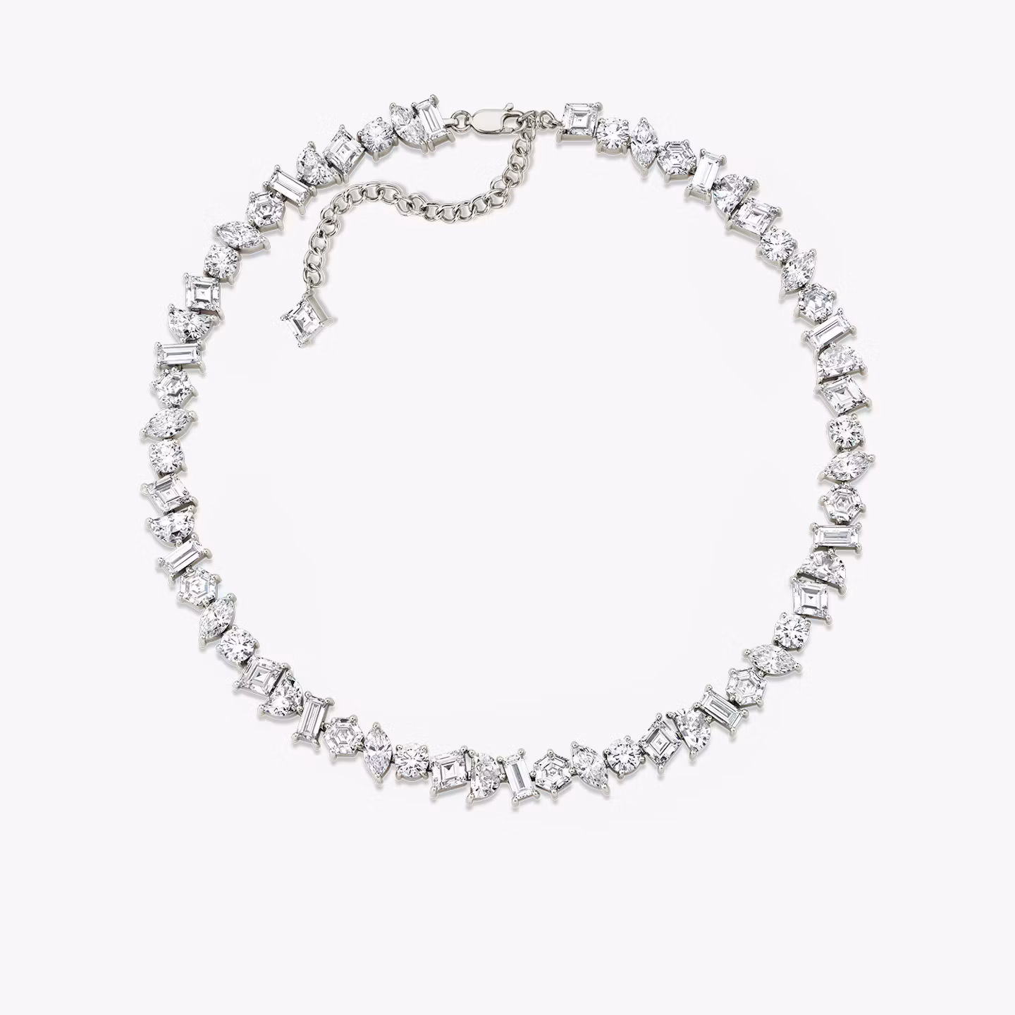 Illuminate Choker lozenge+half-moon+hexagon+baguette+round-brilliant+marquise | White Gold