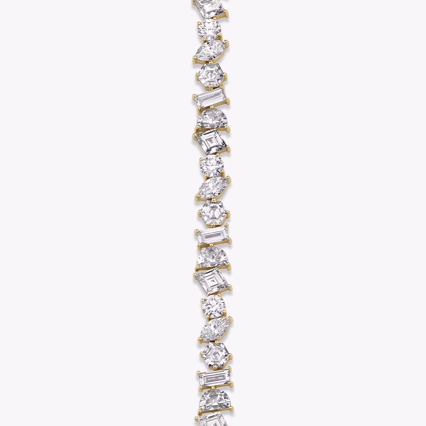 Illuminate Armband | baguette+lozenge+hexagon+marquise+round-brilliant+half-moon | 14k | Gelbgold | chainLength: 7