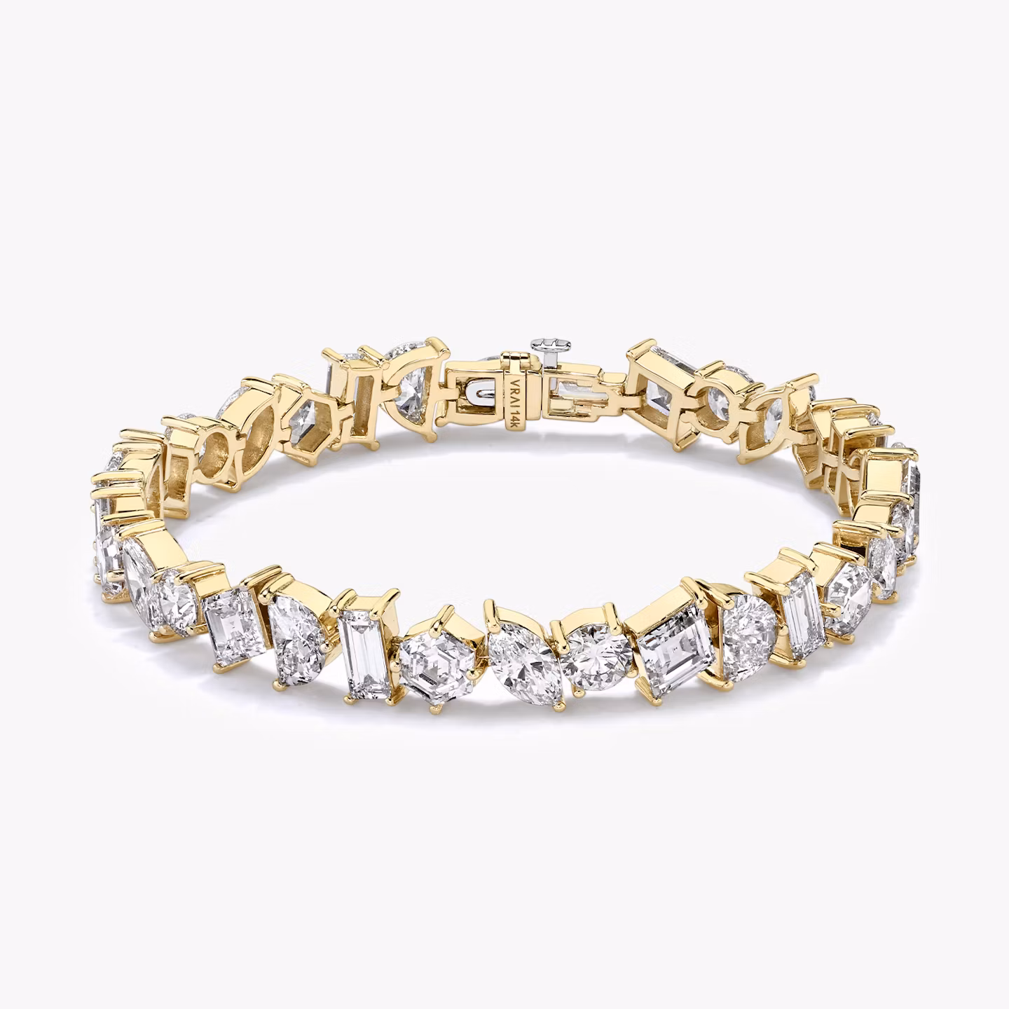 Illuminate Armband | baguette+lozenge+hexagon+marquise+round-brilliant+half-moon | 14k | Gelbgold | chainLength: 7