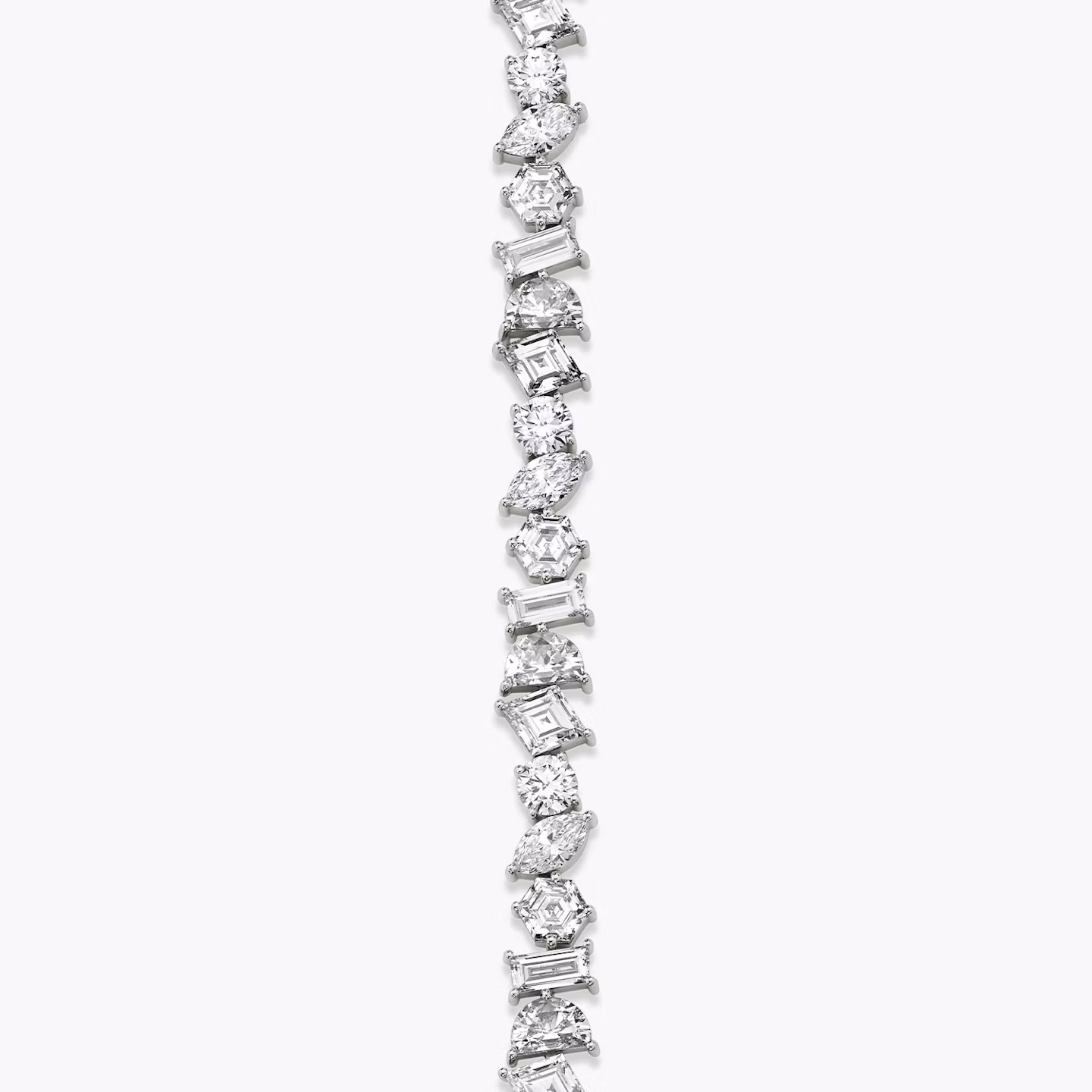 Pulsera Illuminate | baguette+lozenge+hexagon+marquise+round-brilliant+half-moon | 14k | Oro blanco | chainLength: 7