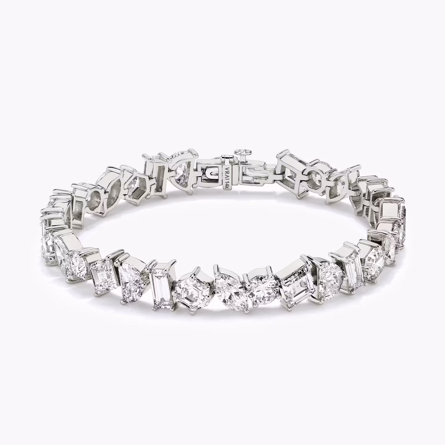 Pulsera Illuminate | baguette+lozenge+hexagon+marquise+round-brilliant+half-moon | 14k | Oro blanco | chainLength: 7