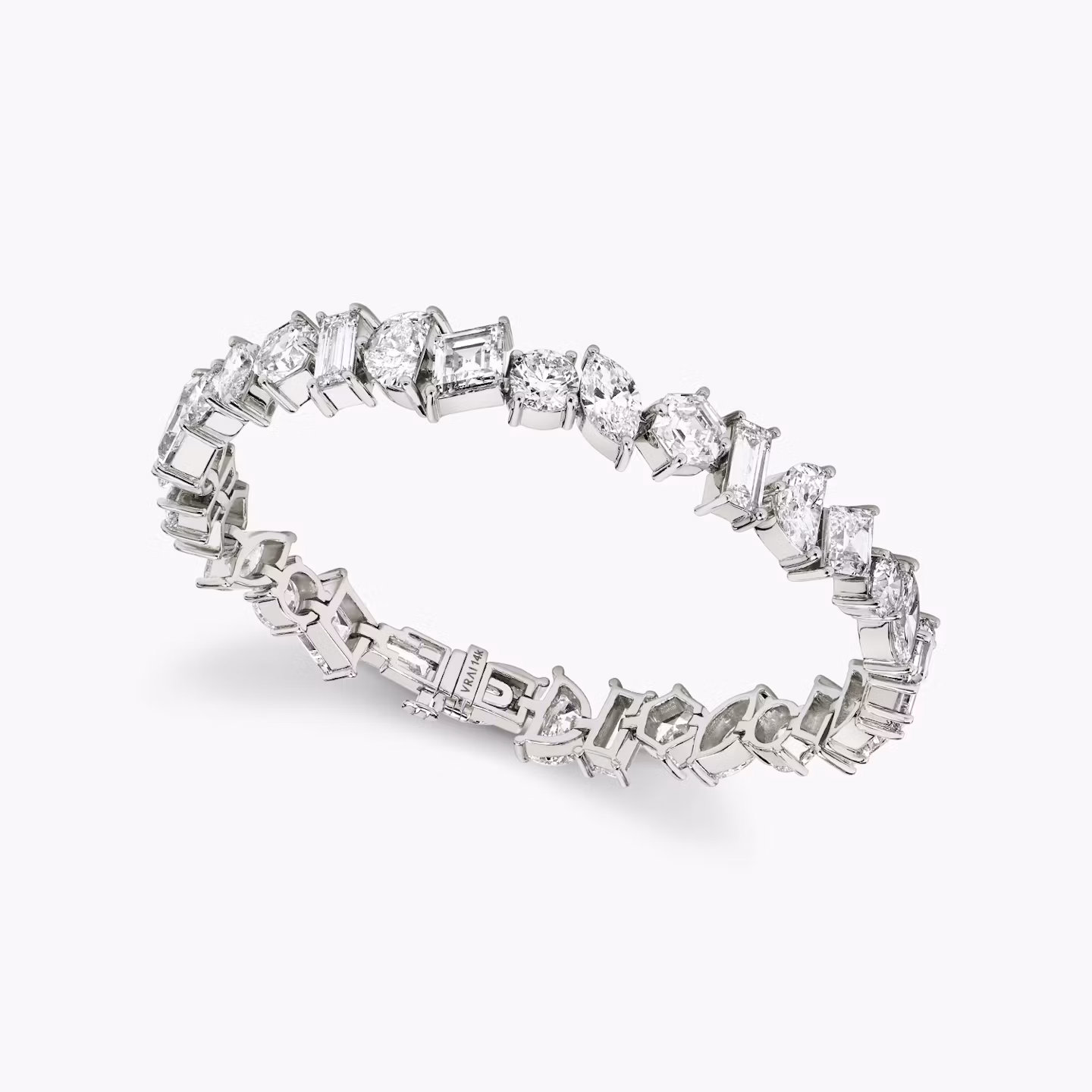 Pulsera Illuminate | baguette+lozenge+hexagon+marquise+round-brilliant+half-moon | 14k | Oro blanco | chainLength: 7
