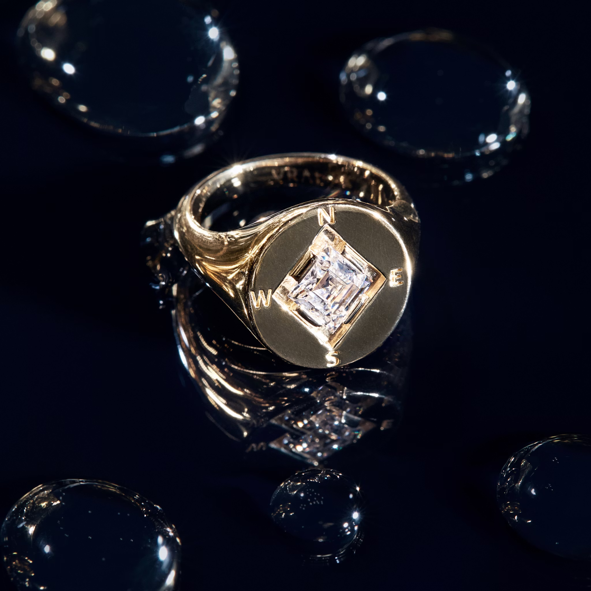 Compass Ring | Lozenge | 14k | Yellow Gold