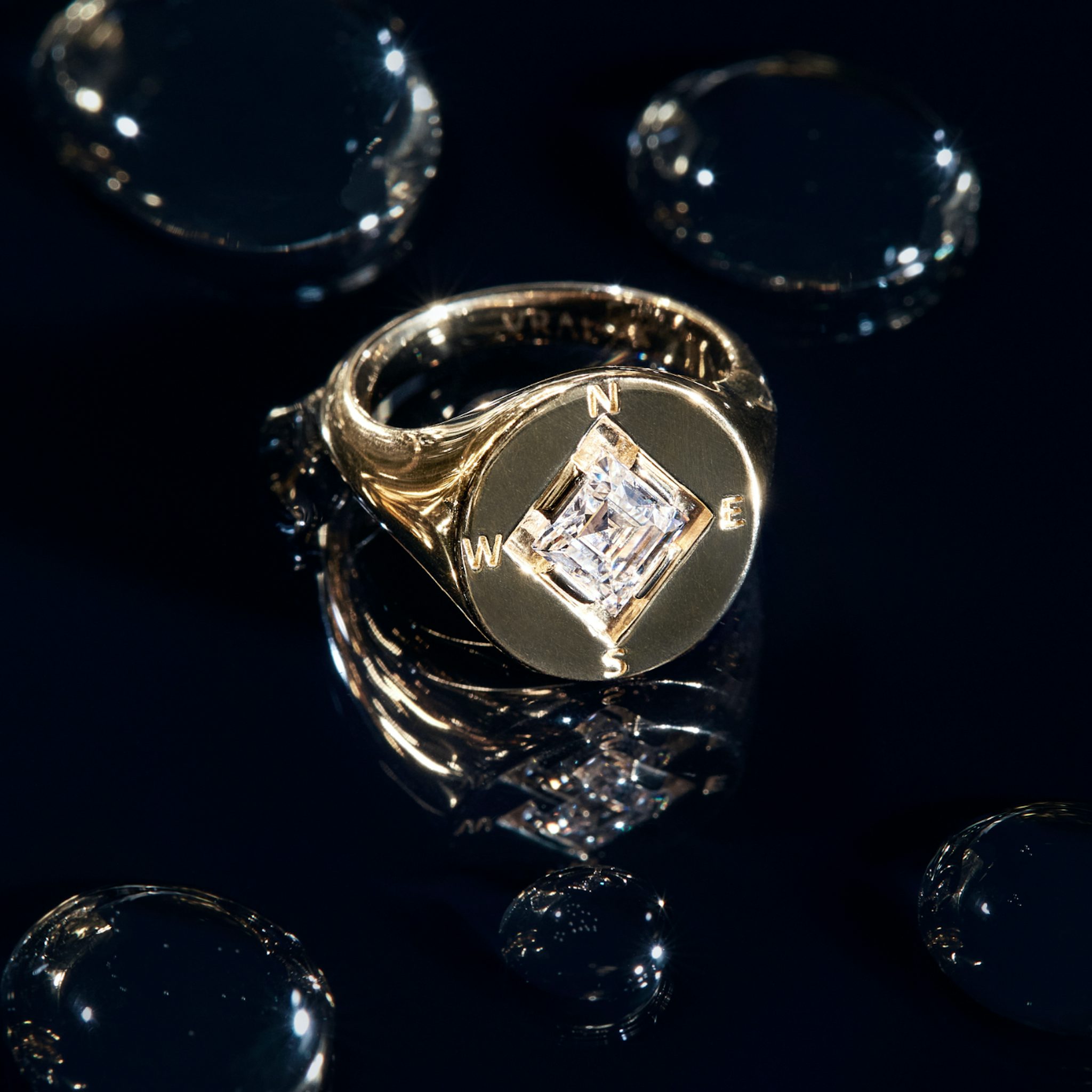 Compass Ring | Lozenge | 14k | Yellow Gold