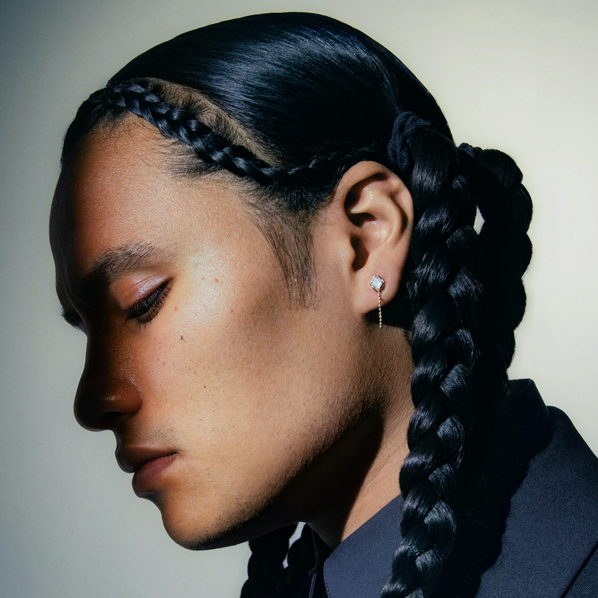 Connected Ohrring | lozenge+round-brilliant | 14k | Gelbgold