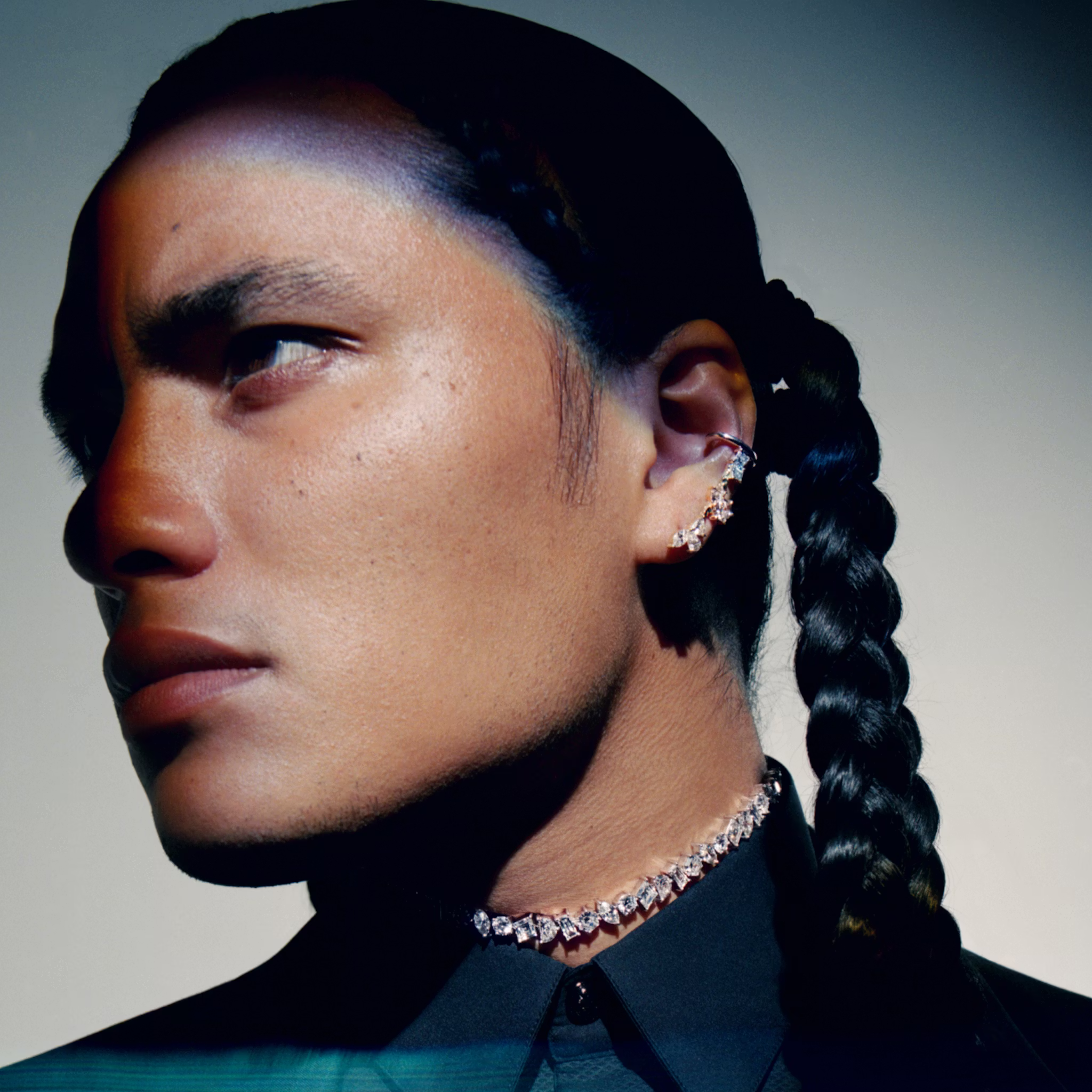 Illuminate Choker | lozenge+half-moon+hexagon+baguette+round-brilliant+marquise | 14k | Yellow Gold